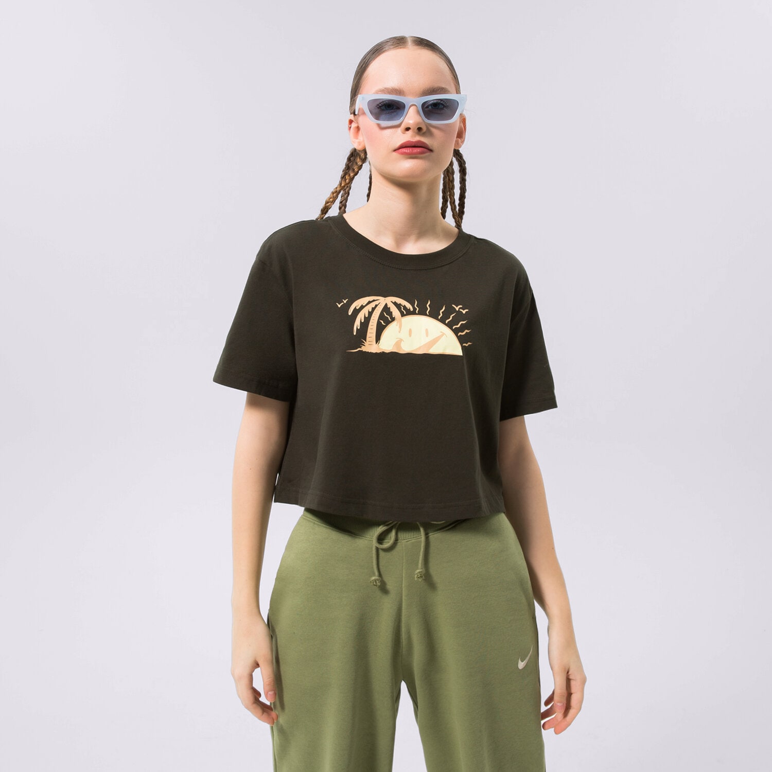 dámské polo tričko NIKE  TRIČKO SPORTSWEAR CROP DQ3309-355 ČERNÁ