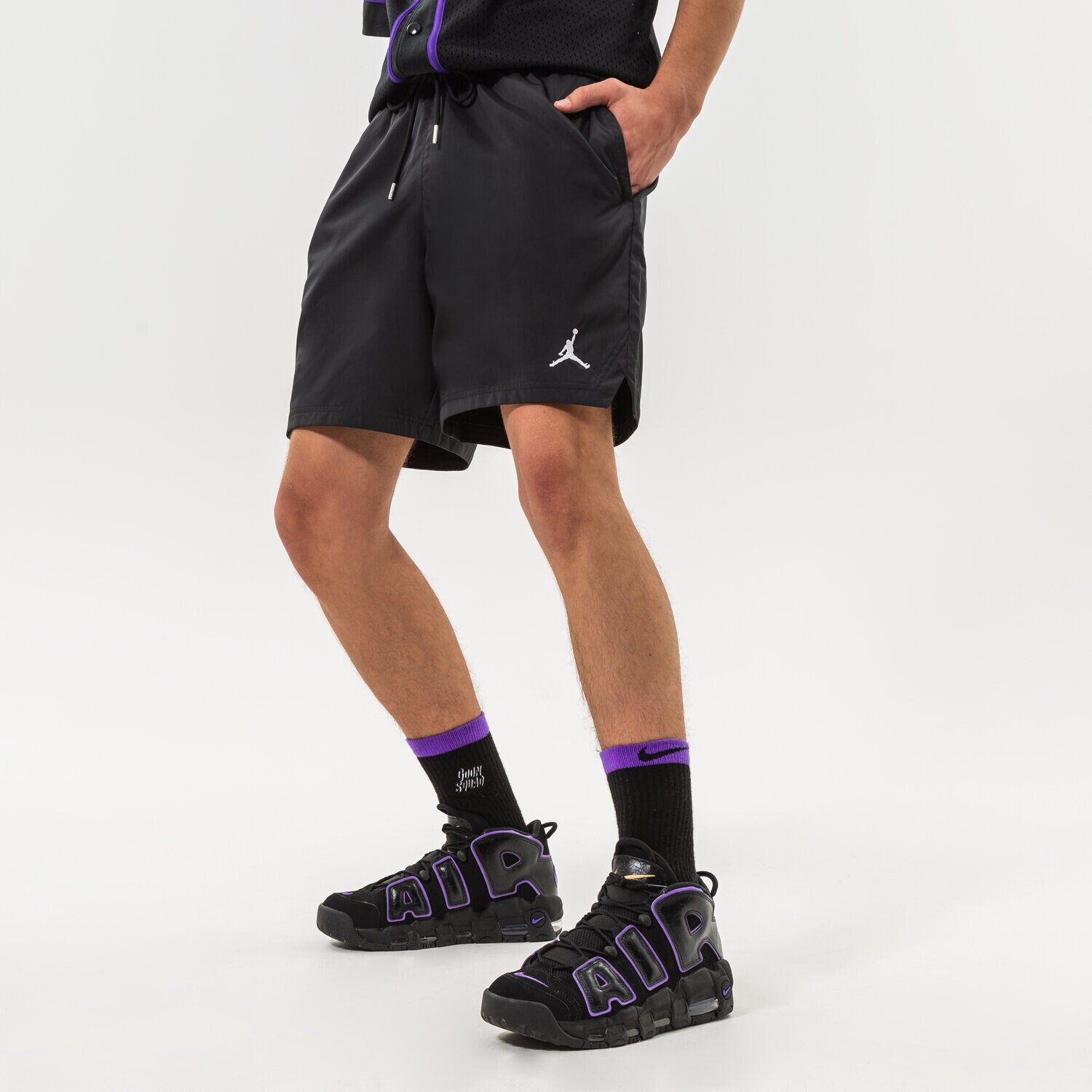 pánské kraťasy JORDAN ŠORTKY  M J ESS POOLSIDE SHORT DM1371-010 ČERNÁ