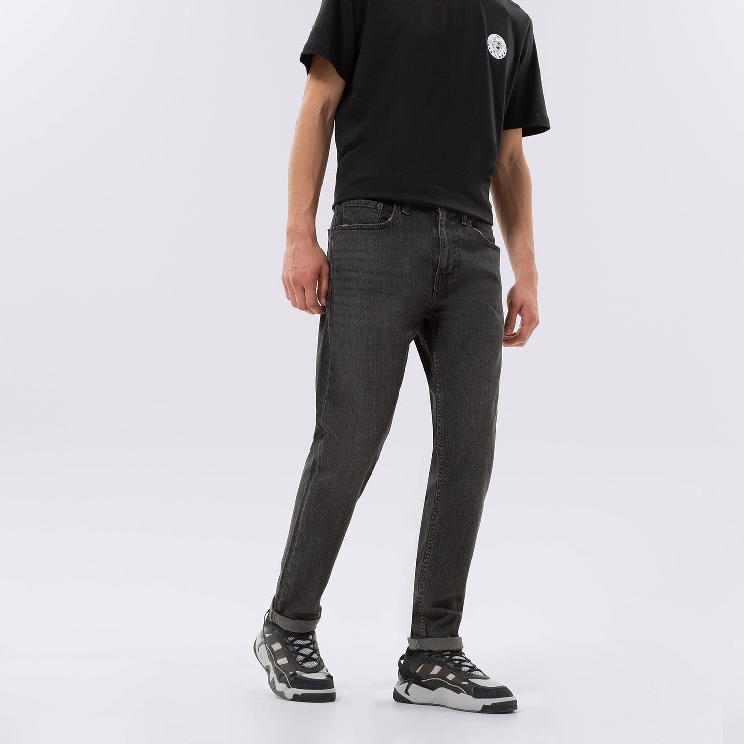 pánské kalhoty LEVI'S KALHOTY  502 TAPER HI BALL 57783-0105 ČERNÁ