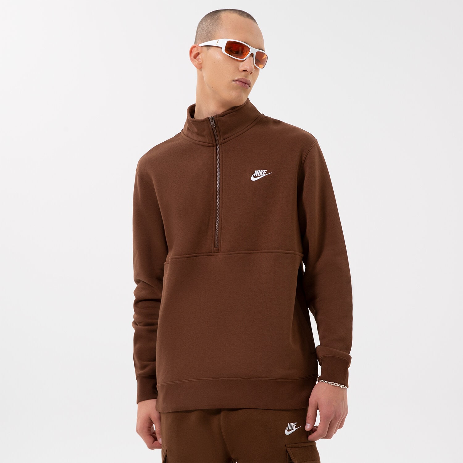 pánská mikina NIKE MIKINA SPORTSWEAR CLUB DD4732-259 HNĚDÁ