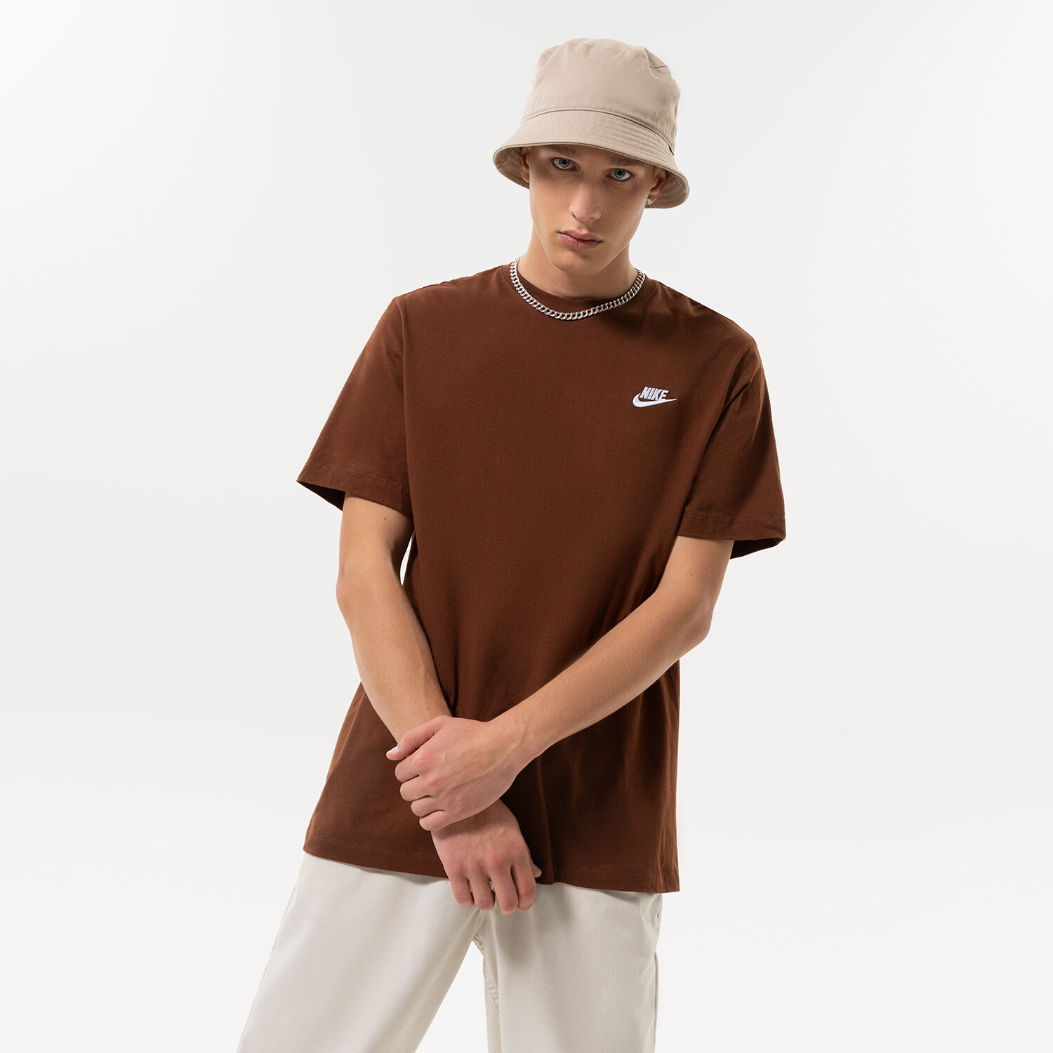 pánské tričko NIKE TRIČKO SPORTSWEAR CLUB AR4997-259 HNĚDÁ