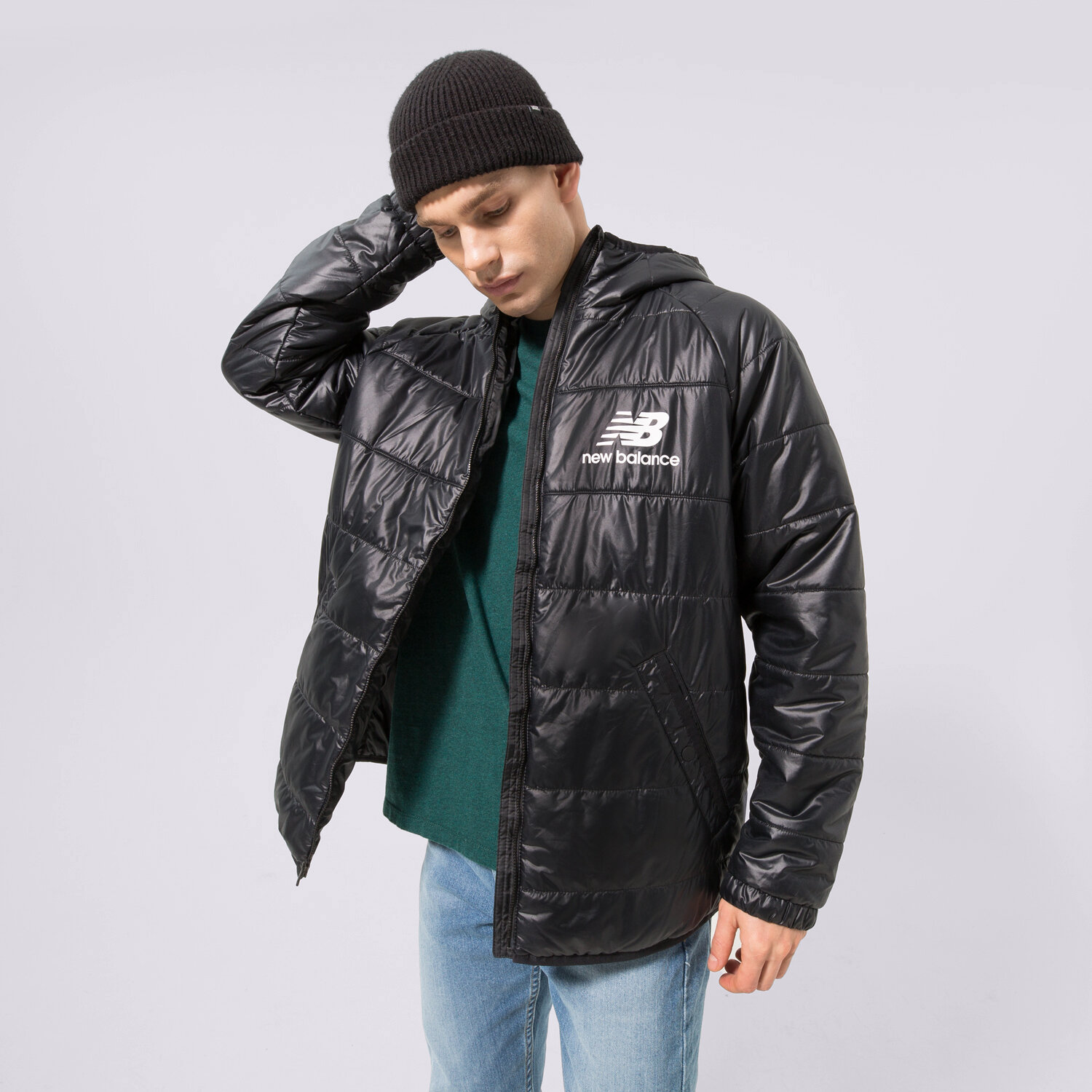 pánská zimní bunda NEW BALANCE BUNDA ZIMNÍ NB ATHLETICS WINTERIZED MJ13513BK ČERNÁ