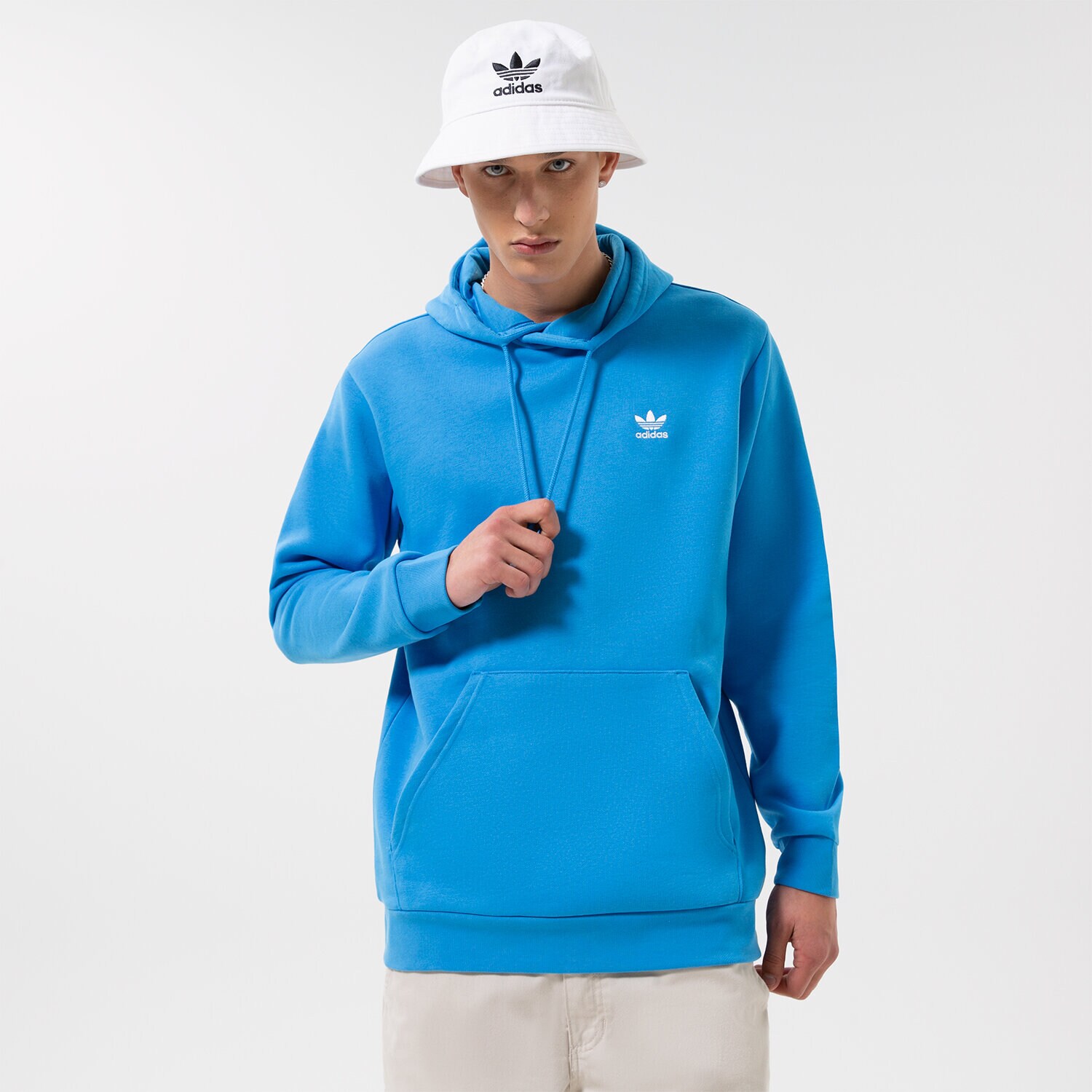 pánská mikina ADIDAS MIKINA S KAPUCÍ ESSENTIAL HOODY HK0098 MODRÁ