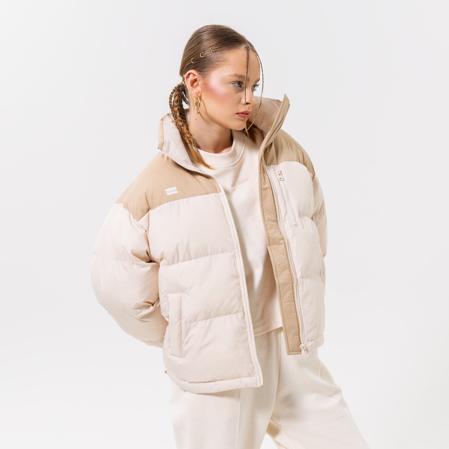 dámská zimní bunda LEVI'S BUNDA ZIMNÍ NOE SHORT PUFFER A3286-0000 BÉŽOVÁ