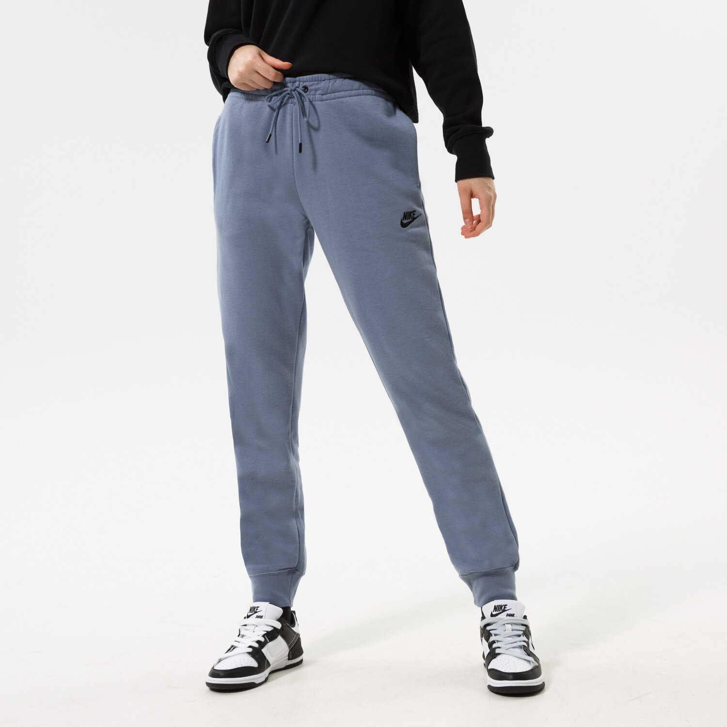 dámské kalhoty NIKE KALHOTY  W NSW ESSNTL REG FLC MR DX2320-493 MODRÁ