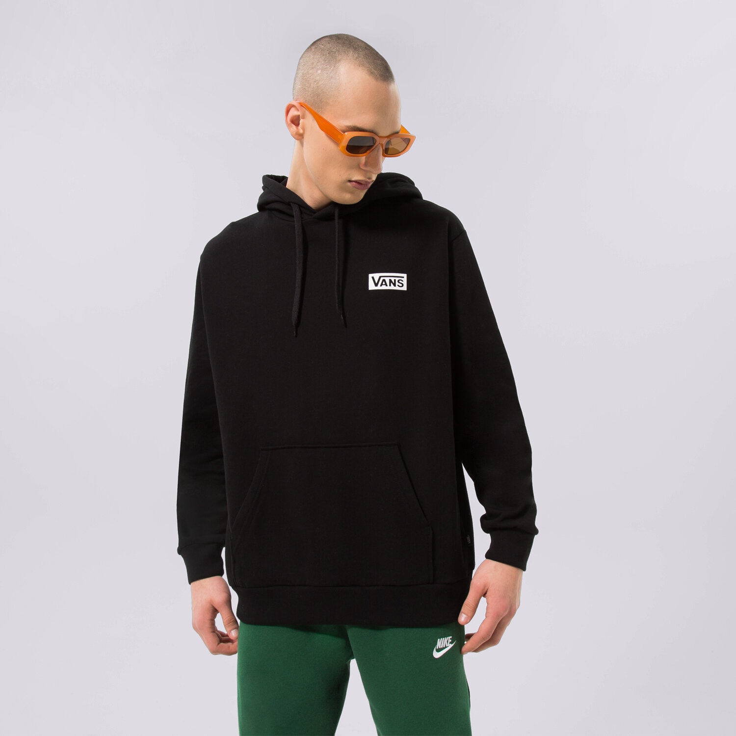 pánská mikina VANS MIKINA FOUNDATION MINI LOGO PO HOODY VN0007FNBLK1 ČERNÁ