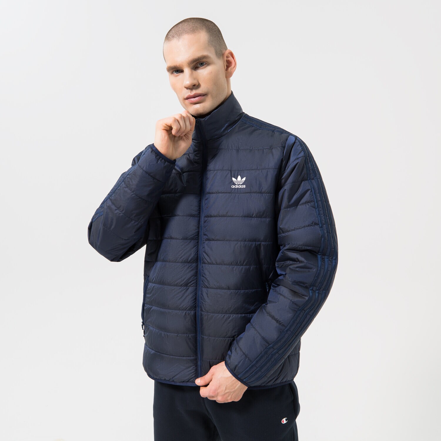 pánská zimní bunda ADIDAS BUNDA ZIMNÍ PADPUFF STAND HL9215 TMAVOMODRÁ