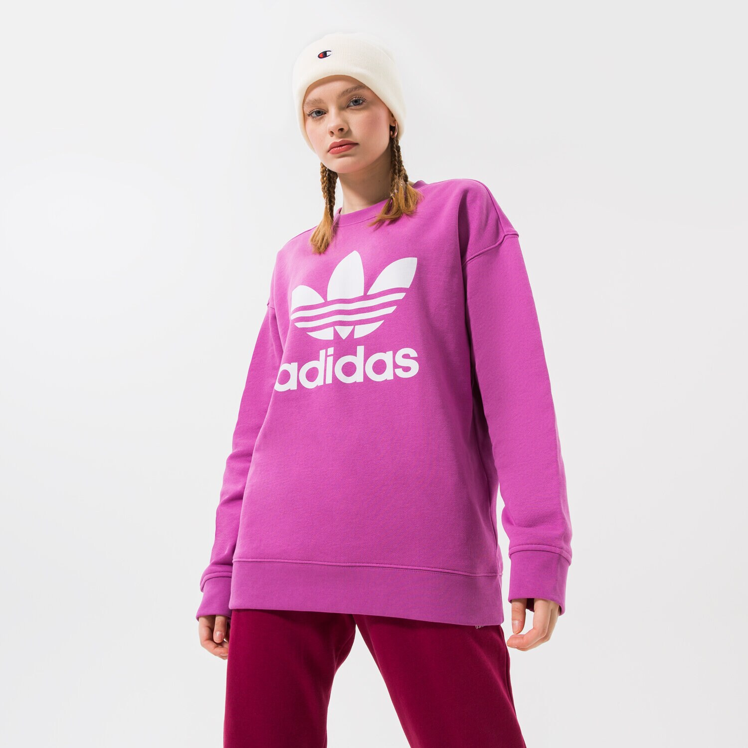 dámská mikina ADIDAS MIKINA TRF CREW SWEAT HL6676 FIALOVÁ