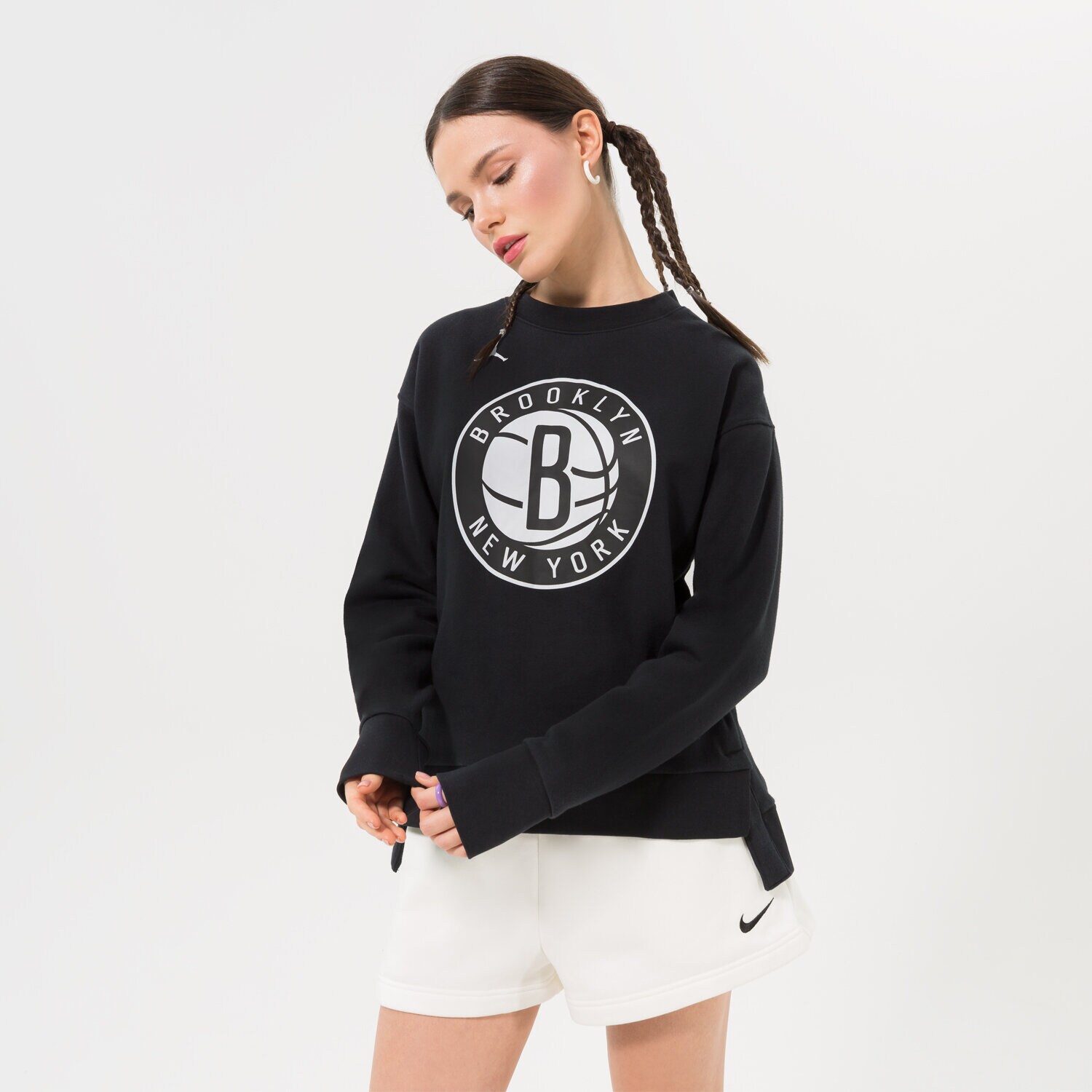 dámská mikina JORDAN MIKINA BKN W NK FLC CREW CTS STMT NBA DO0192-010 ČERNÁ