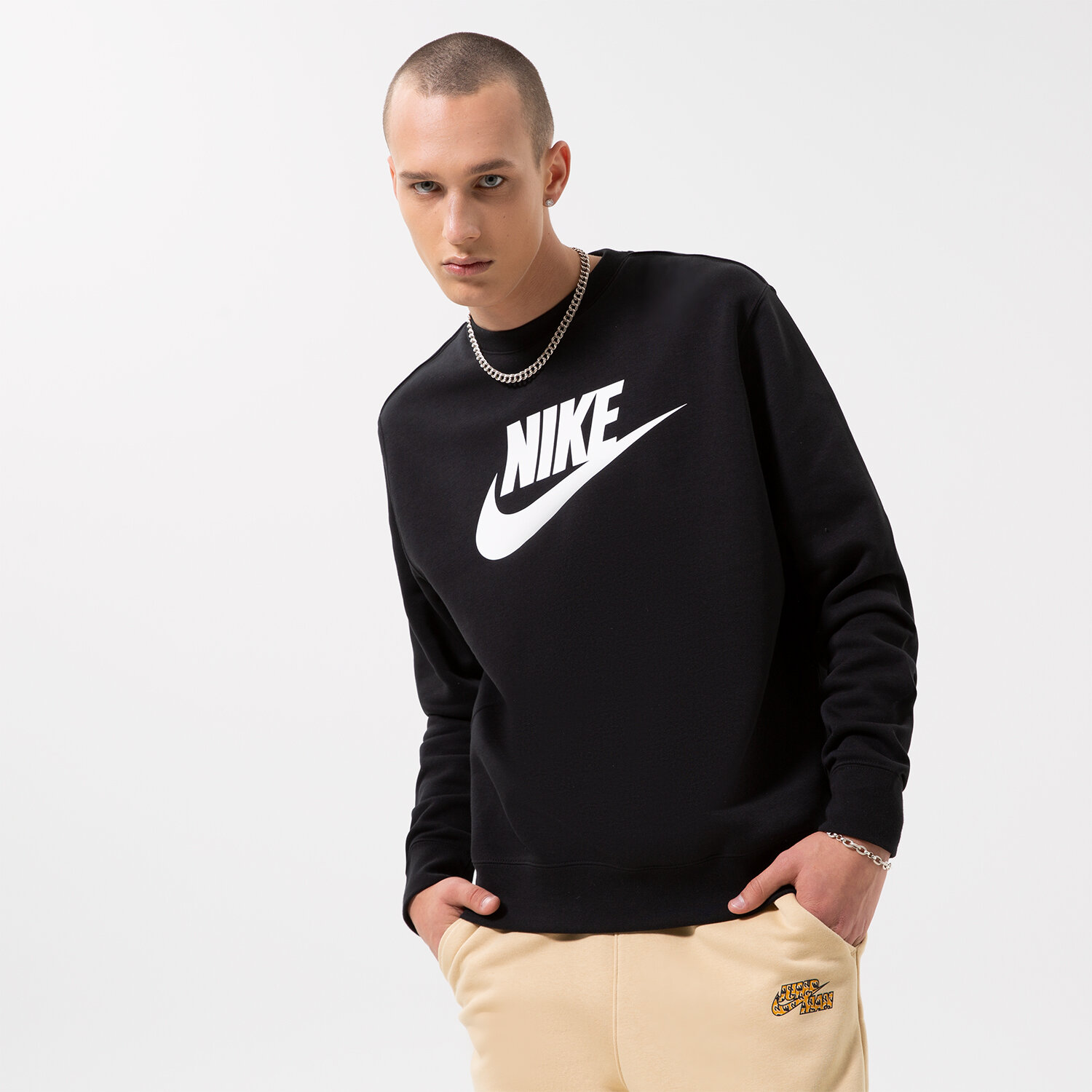 pánská mikina NIKE MIKINA NIKE SPORTSWEAR CLUB CREW DQ4912-010 ČERNÁ