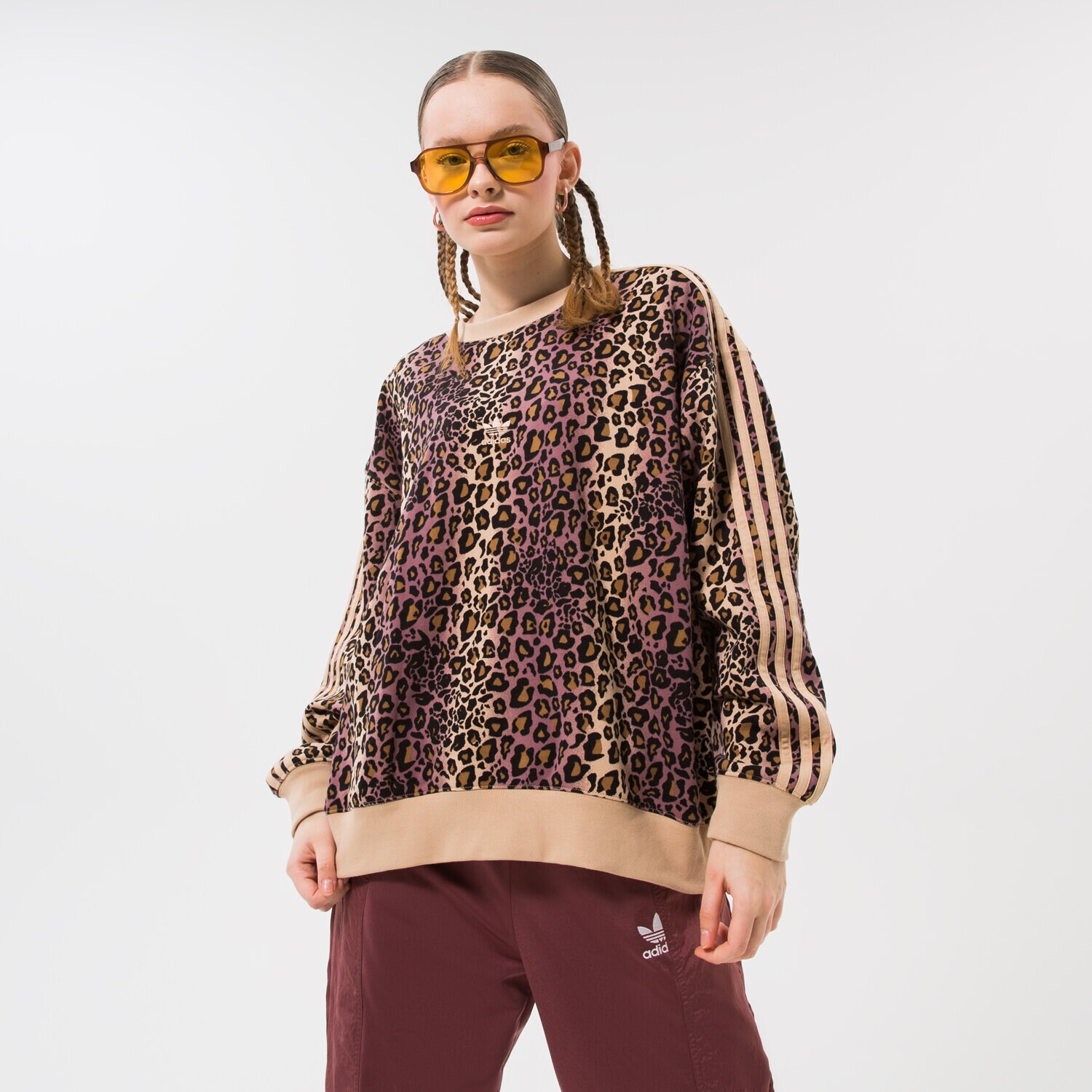 dámská mikina ADIDAS MIKINA CREW SWEAT HK5190 HNĚDÁ