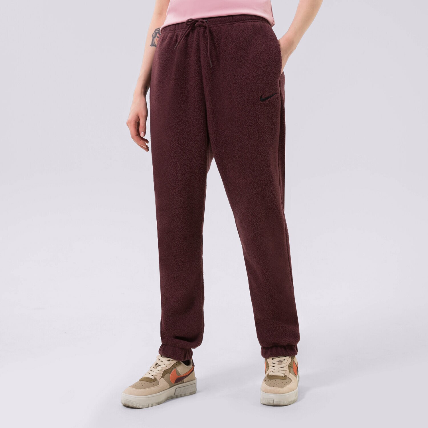dámské kalhoty NIKE KALHOTY  W NSW PLSH JGGR DQ6812-652 BORDOVÁ