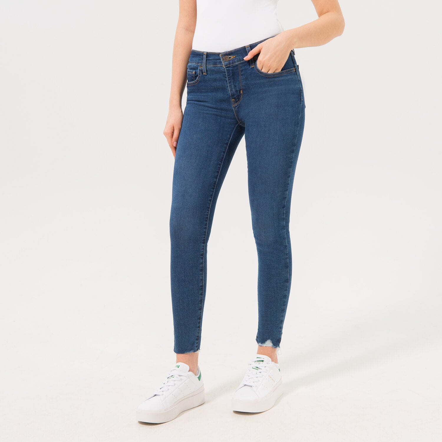 dámské kalhoty LEVI'S KALHOTY  710 SUPER SKINNY 17778-0460 TMAVOMODRÁ