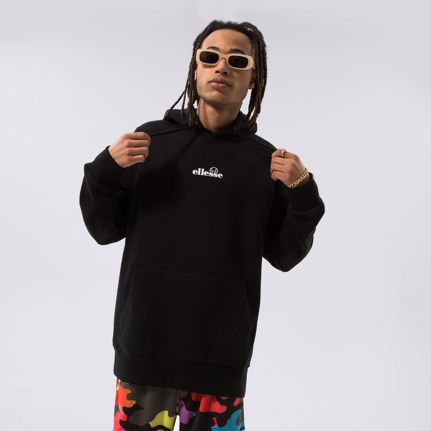 pánská mikina ELLESSE MIKINA S KAPUCÍ PERSHUTA BLK OH HOODY SHP16466011 ČERNÁ