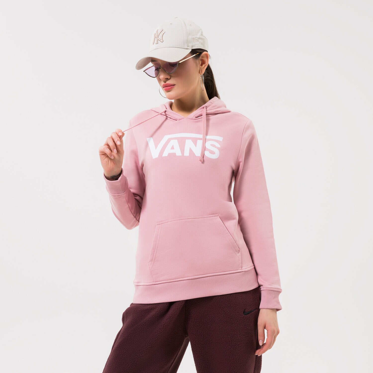 dámská mikina VANS MIKINA WM CLASSIC V II HOODIE CLASSIC ZEPHYR VN0A53OV2PT1 RŮŽOVÁ