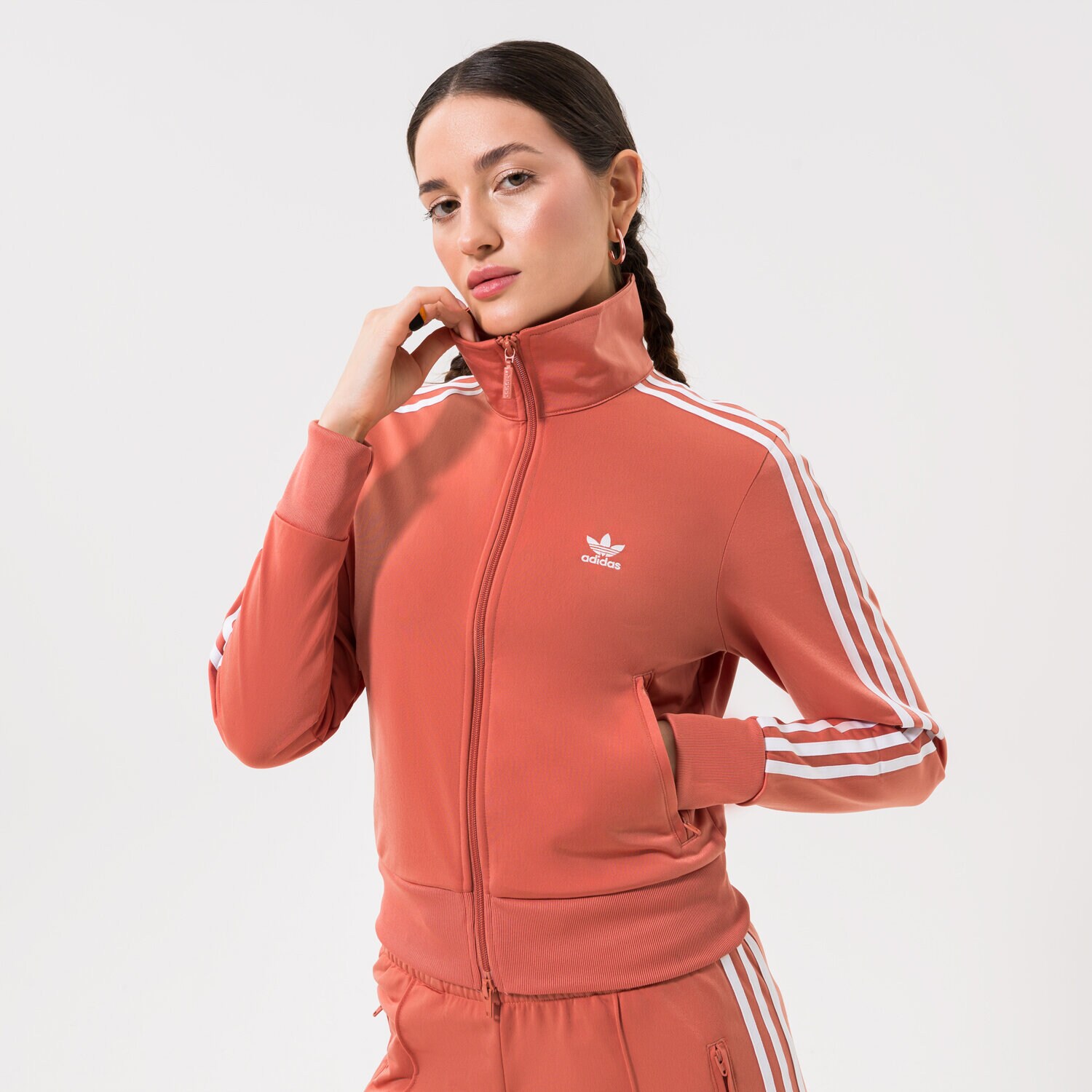 dámská mikina ADIDAS MIKINA ROZEPÍNACÍ FIREBIRD TT PB HN5899 HNĚDÁ