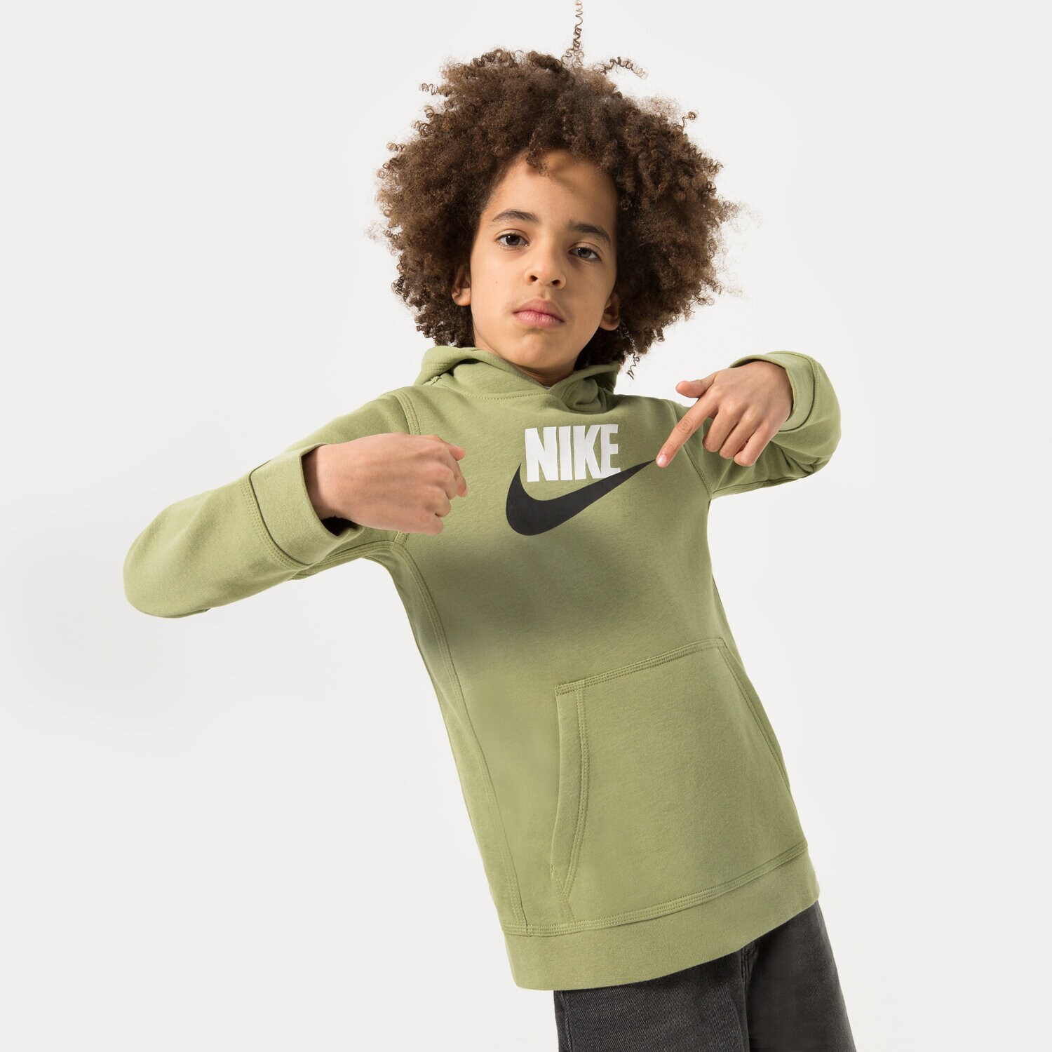 dětská mikina NIKE MIKINA S KAPUCÍ SPORTSWEAR CLUB FLEECE BOY CJ7861-334 ZELENÁ