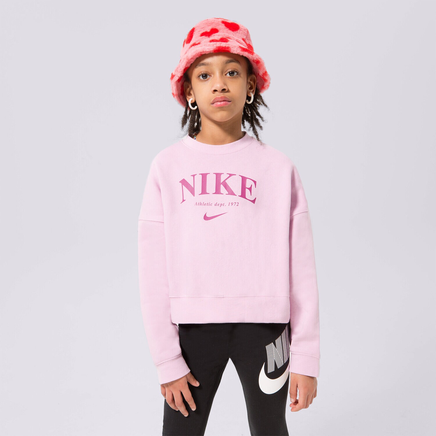 dětská mikina NIKE MIKINA NIKE SPORTSWEAR TREND FLEECE CREW DV2563-676 RŮŽOVÁ