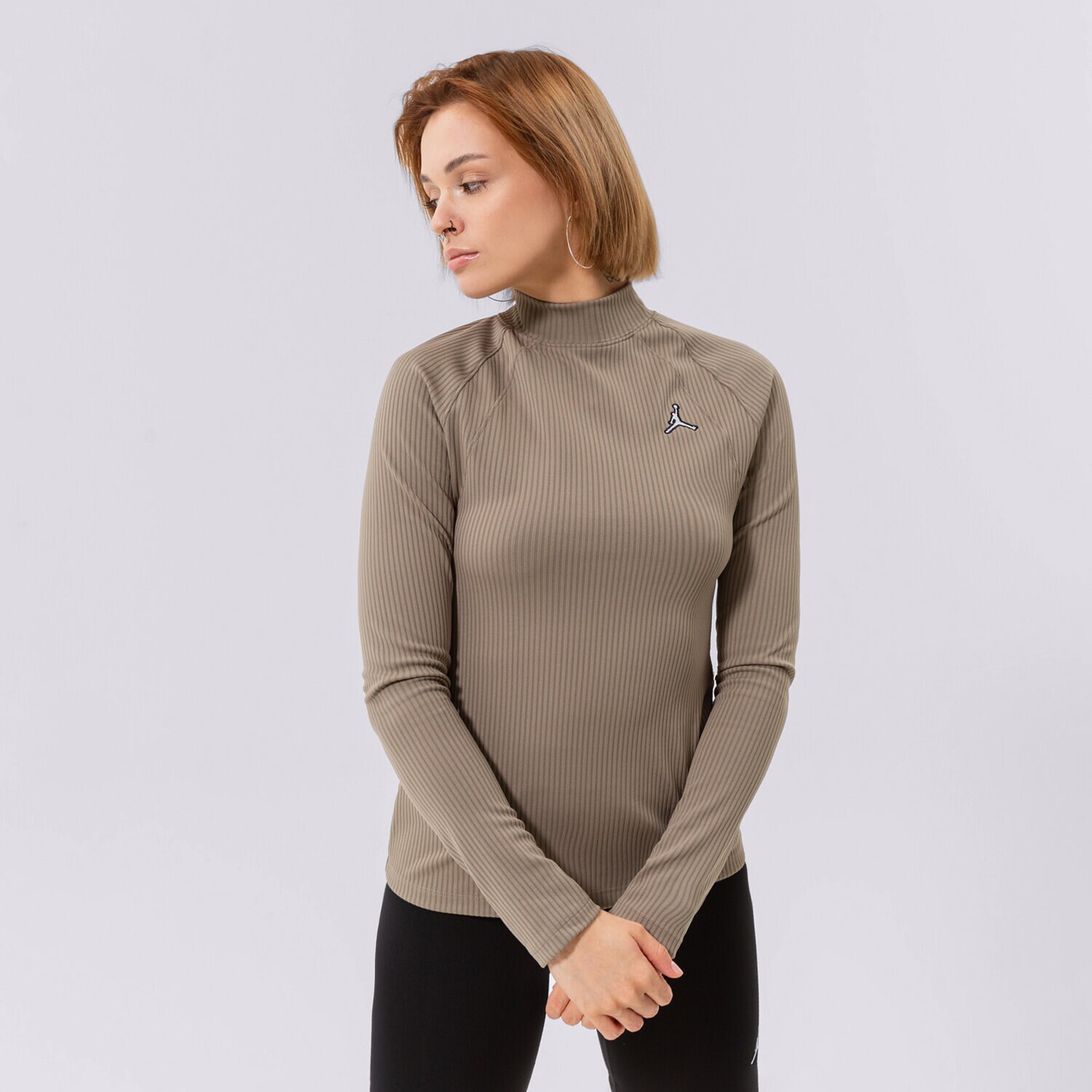 dámské tričko JORDAN TRIČKO W J FLIGHT LS RIB TOP DV1420-351 ZELENÁ