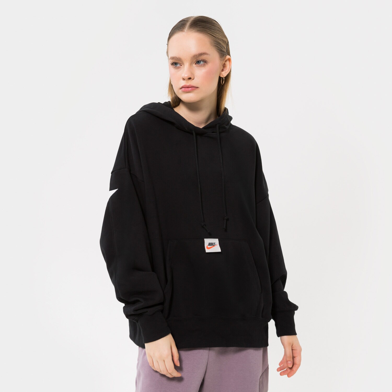 dámská mikina NIKE MIKINA S KAPUCÍ W NSW CRC50 FLC HOODIE DQ6224010 ČERNÁ