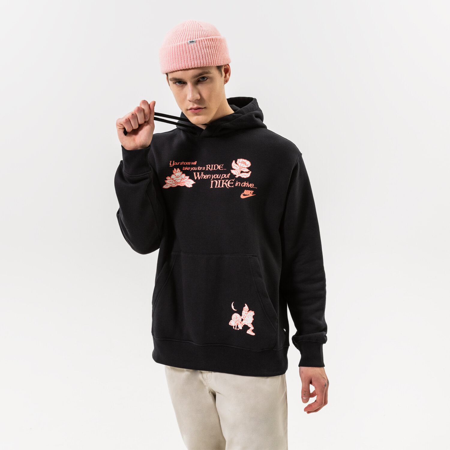pánská mikina NIKE MIKINA S KAPUCÍ M NSW HOODIE OPEN CONCEPT DX1069-010 ČERNÁ
