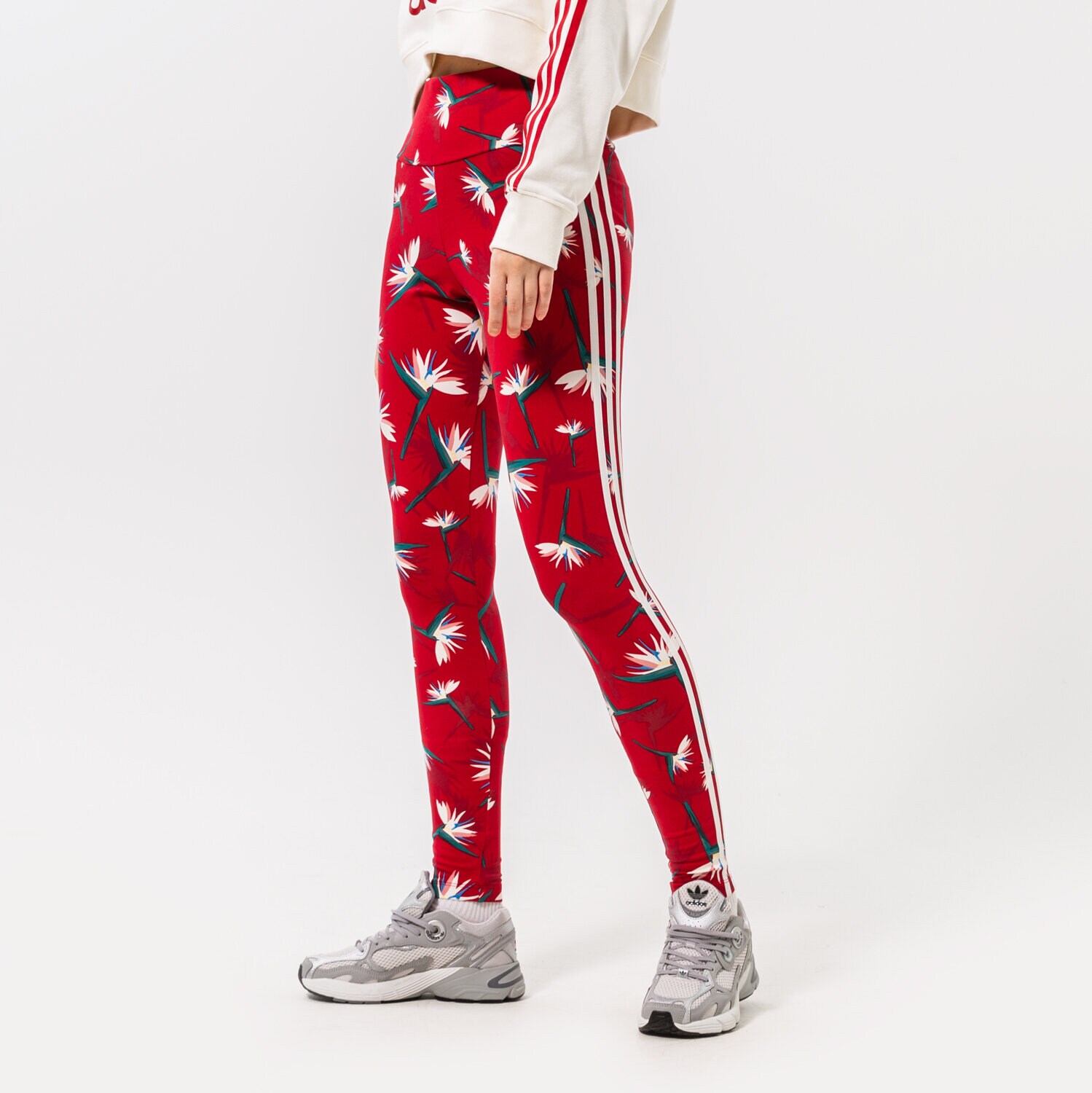 dámské kalhoty ADIDAS LEGGINGS THEBE MAGUGU X ADIDAS HK5214 ČERVENÁ