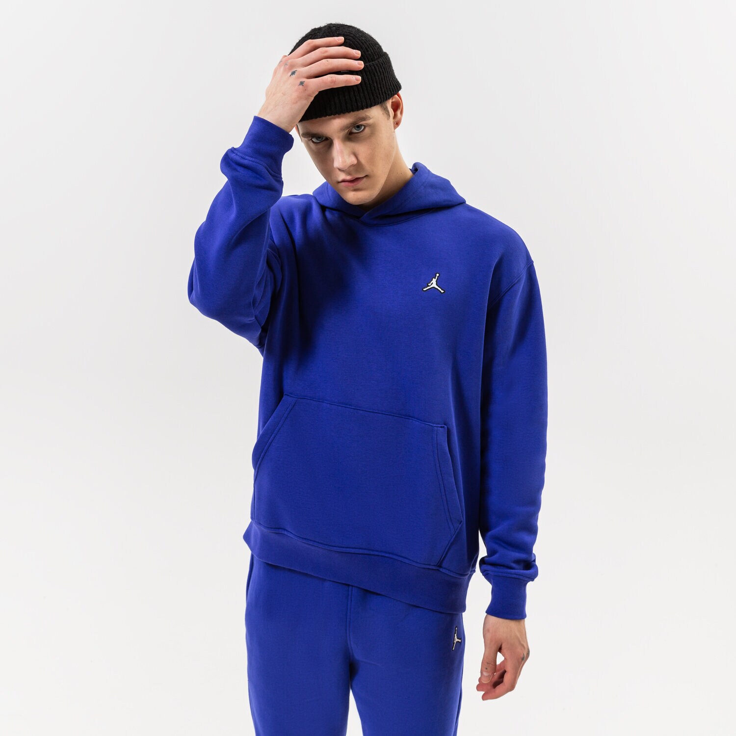 pánská mikina JORDAN MIKINA S KAPUCÍ M J ESSENTIAL FLEECE DQ7466-432 MODRÁ