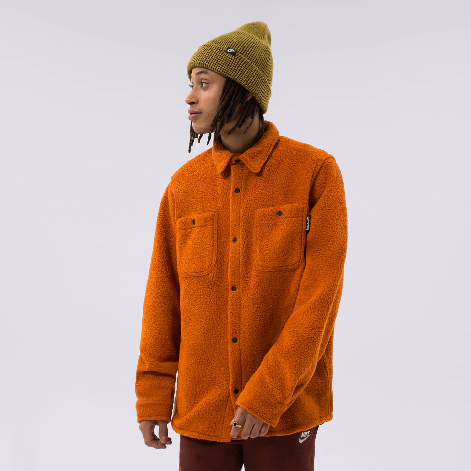 pánská košile TIMBERLAND INNE FLEECE OVERSHIRT RUST TB0A5VHH643 ORANŽOVÁ