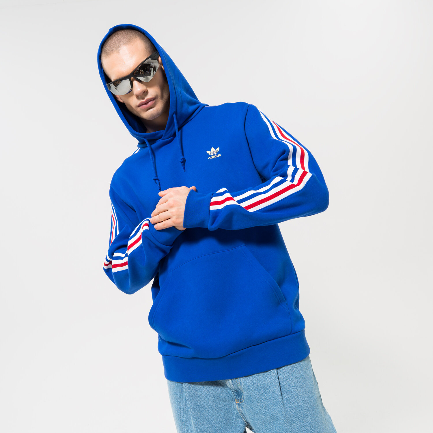 pánská mikina ADIDAS MIKINA S KAPUCÍ FB NATIONS HDY HK7394 TMAVOMODRÁ