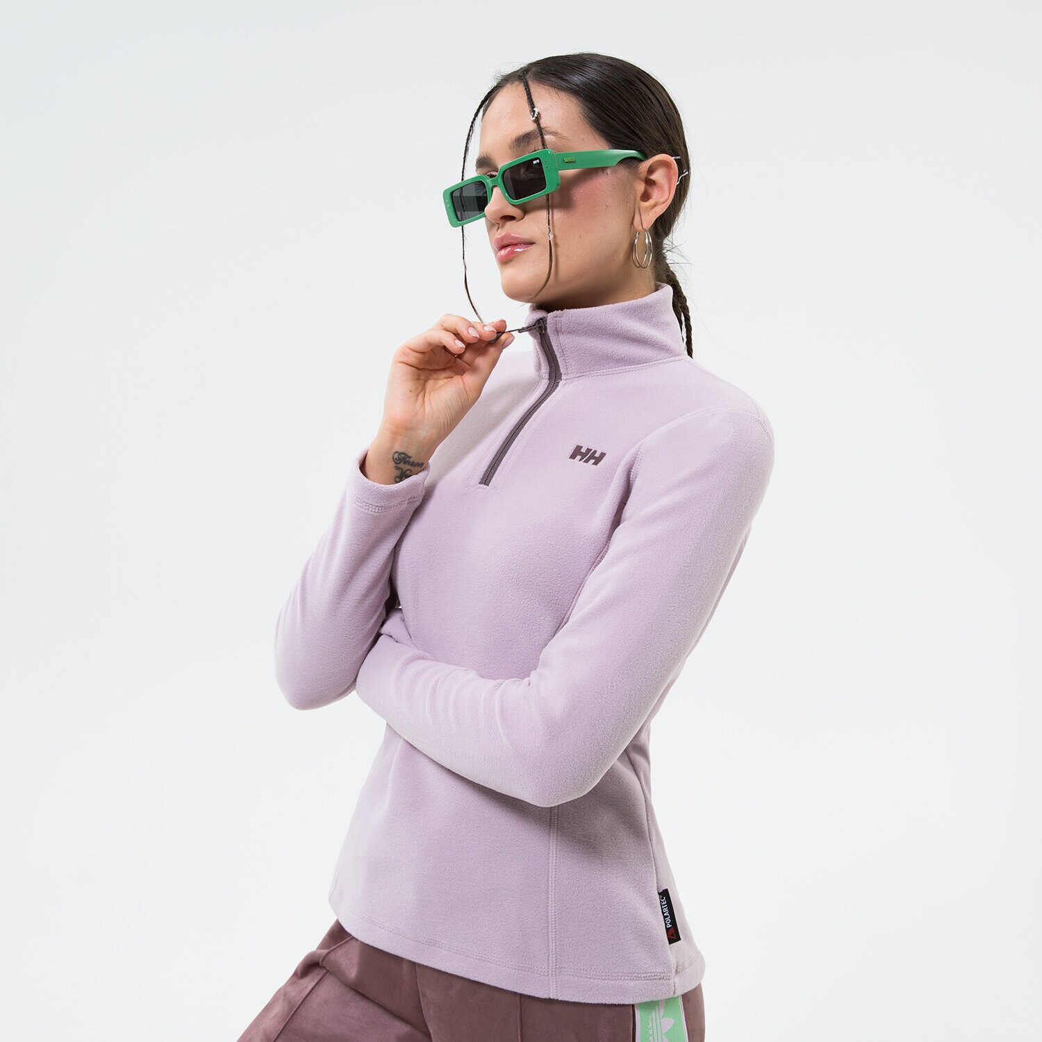 dámská mikina HELLY HANSEN FLEECE MIKINA   W DAYBREAKER 1/2 ZIP FLEECE 50845692 FIALOVÁ