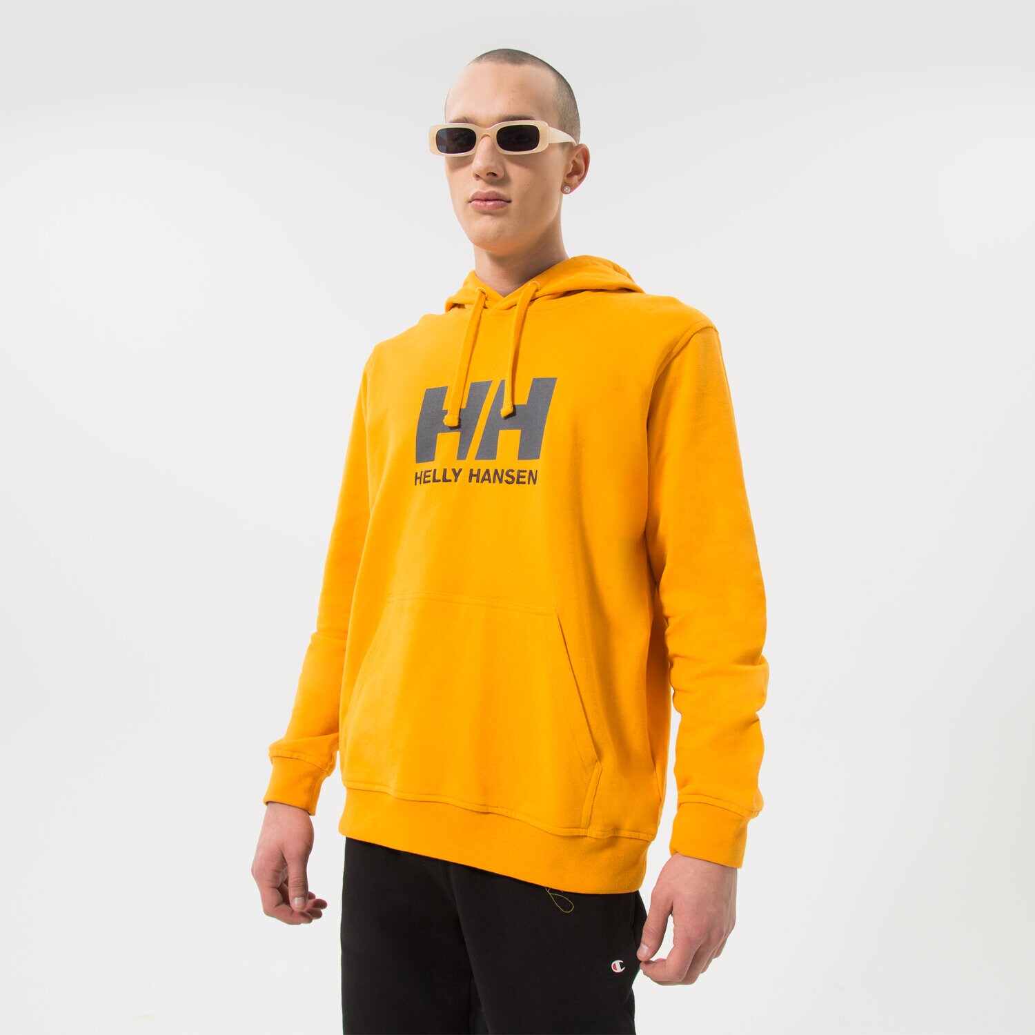 pánská mikina HELLY HANSEN MIKINA S KAPUCÍ HH LOGO HOODIE 33977328 hořčicová