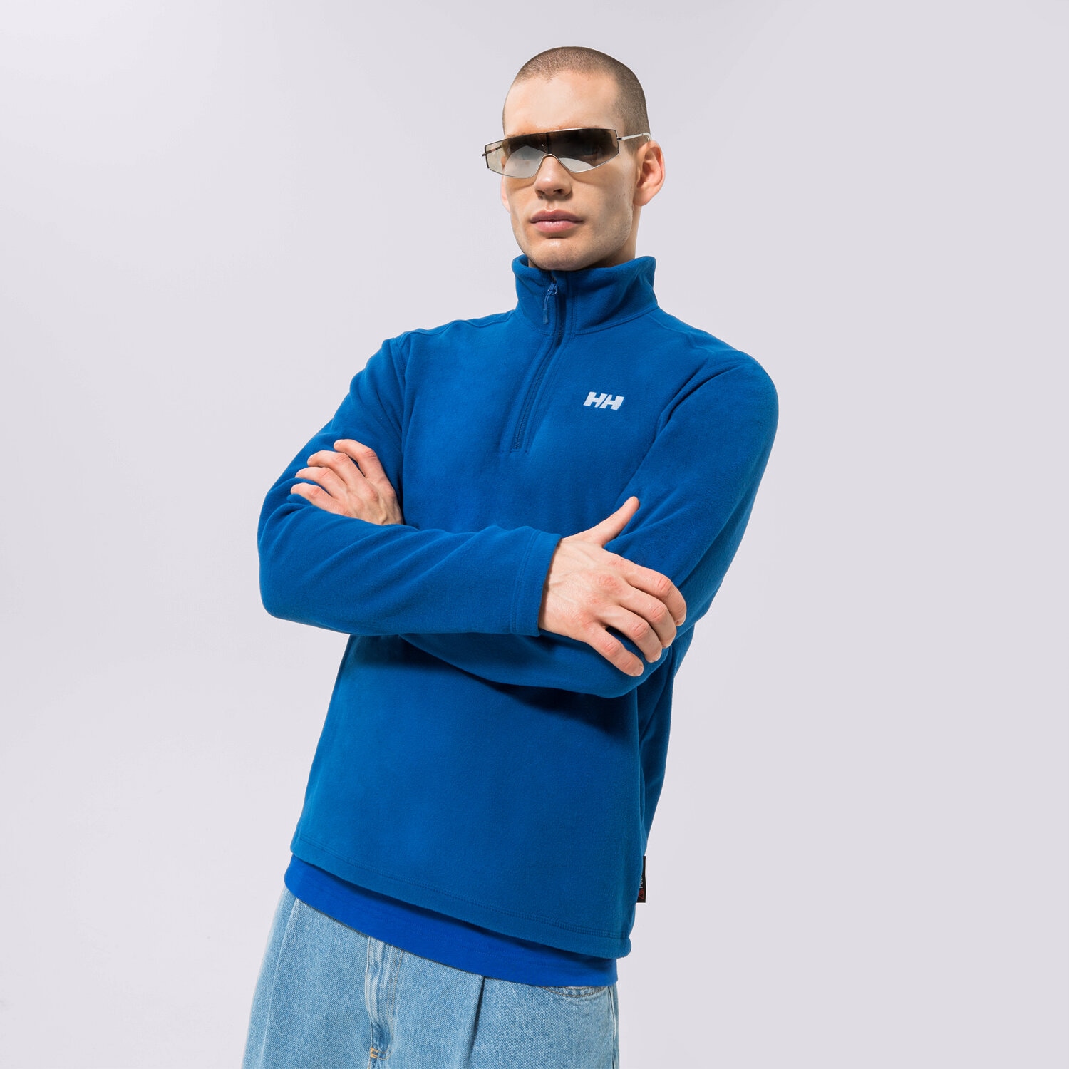 pánská mikina HELLY HANSEN MIKINA DAYBREAKER 1/2 ZIP FLEECE 50844606 TMAVOMODRÁ