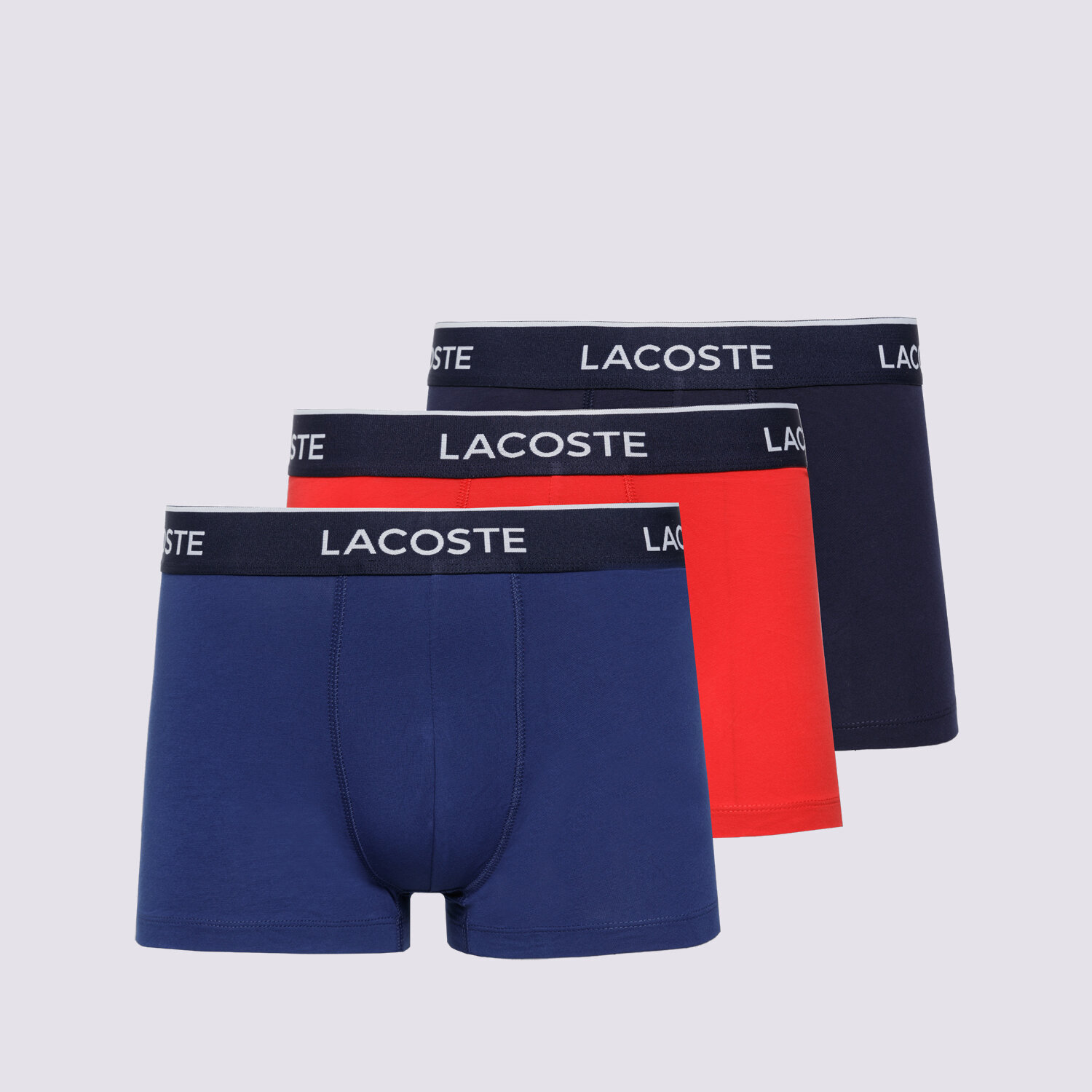 pánské spodní prádlo LACOSTE TRENKY LACOSTE 3 PACK BOXER SHORTS 5H3389.W64 VÍCEBAREVNÁ