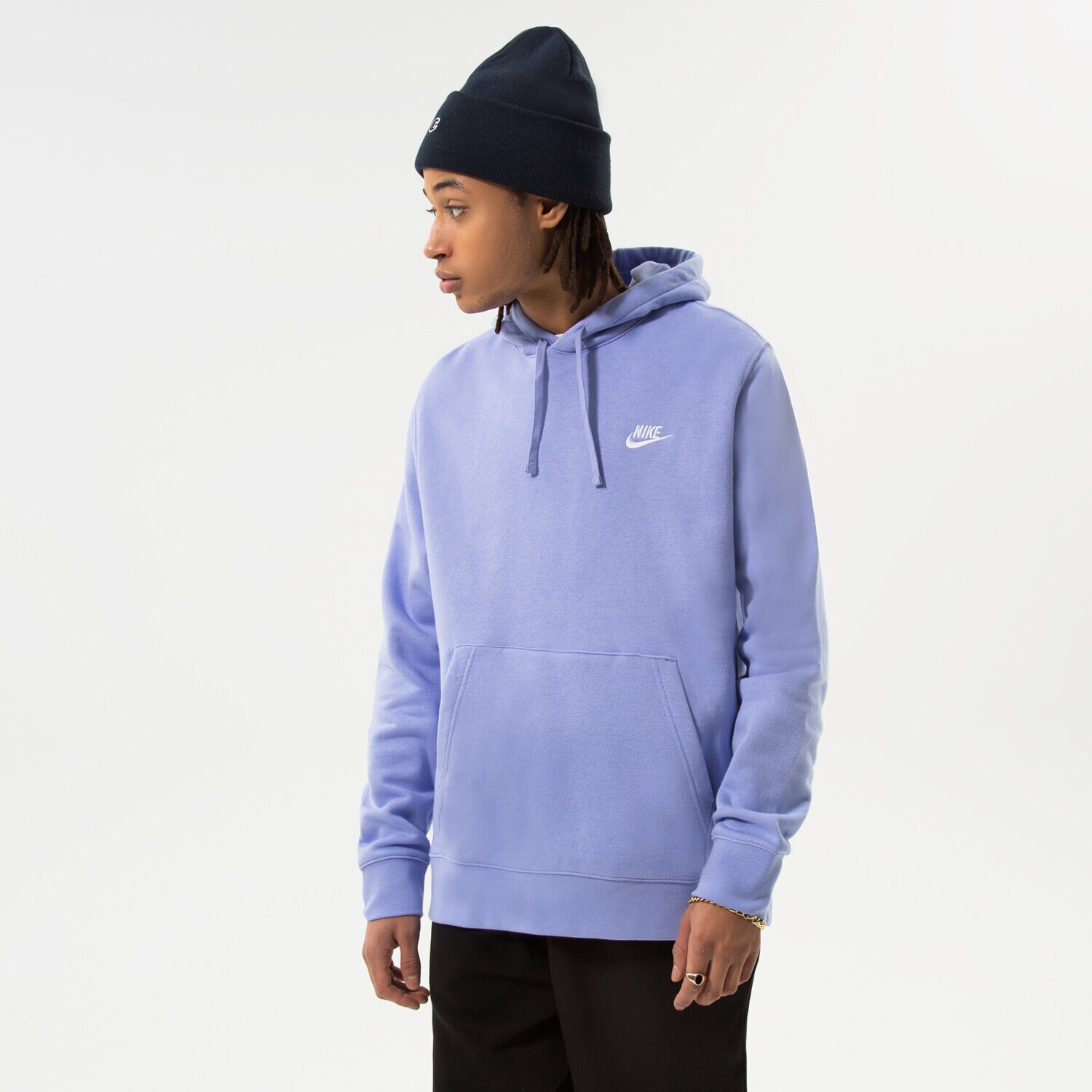 pánská mikina NIKE MIKINA S KAPUCÍ M NSW CLUB HOODIE PO BB BV2654-569 FIALOVÁ