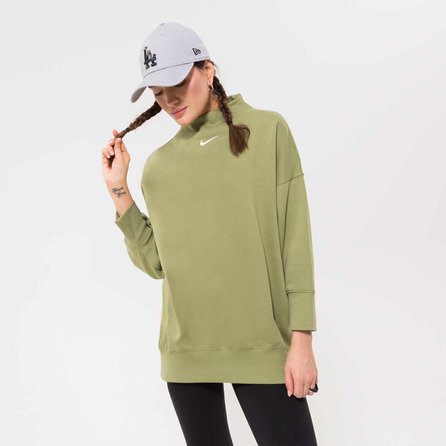 dámská mikina NIKE MIKINA W NSW PHNX FLC OOS MOCK DQ5765-334 ZELENÁ
