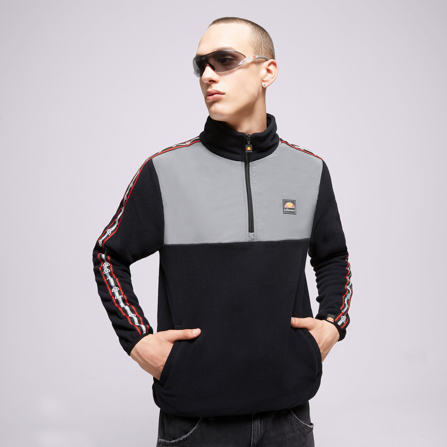 pánská mikina ELLESSE FLEECE MIKINA ZABO OH JACKET BLK SHP16200011 ČERNÁ