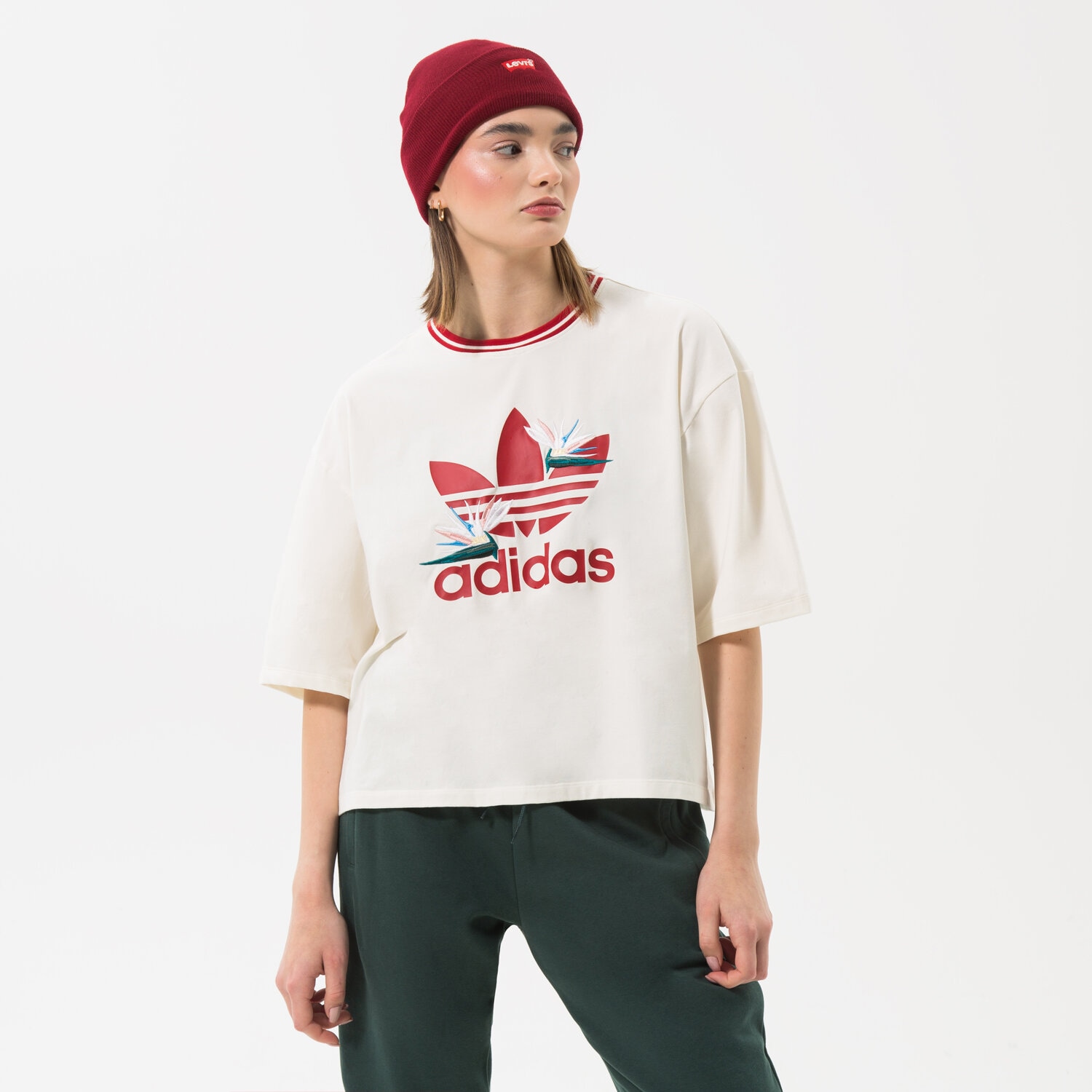 dámské tričko ADIDAS TRIČKO LOOSE HM2618 BÍLÁ