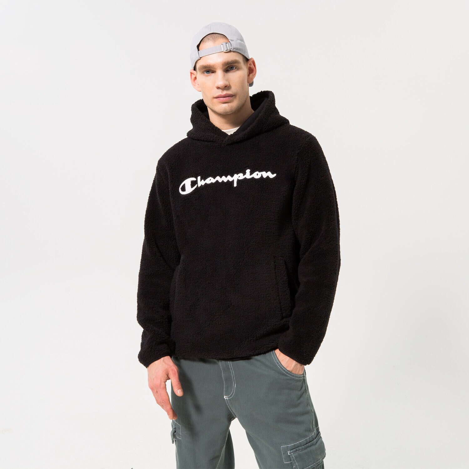 pánská mikina CHAMPION MIKINA S KAPUCÍ HOODED TOP 214973KK002 ČERNÁ