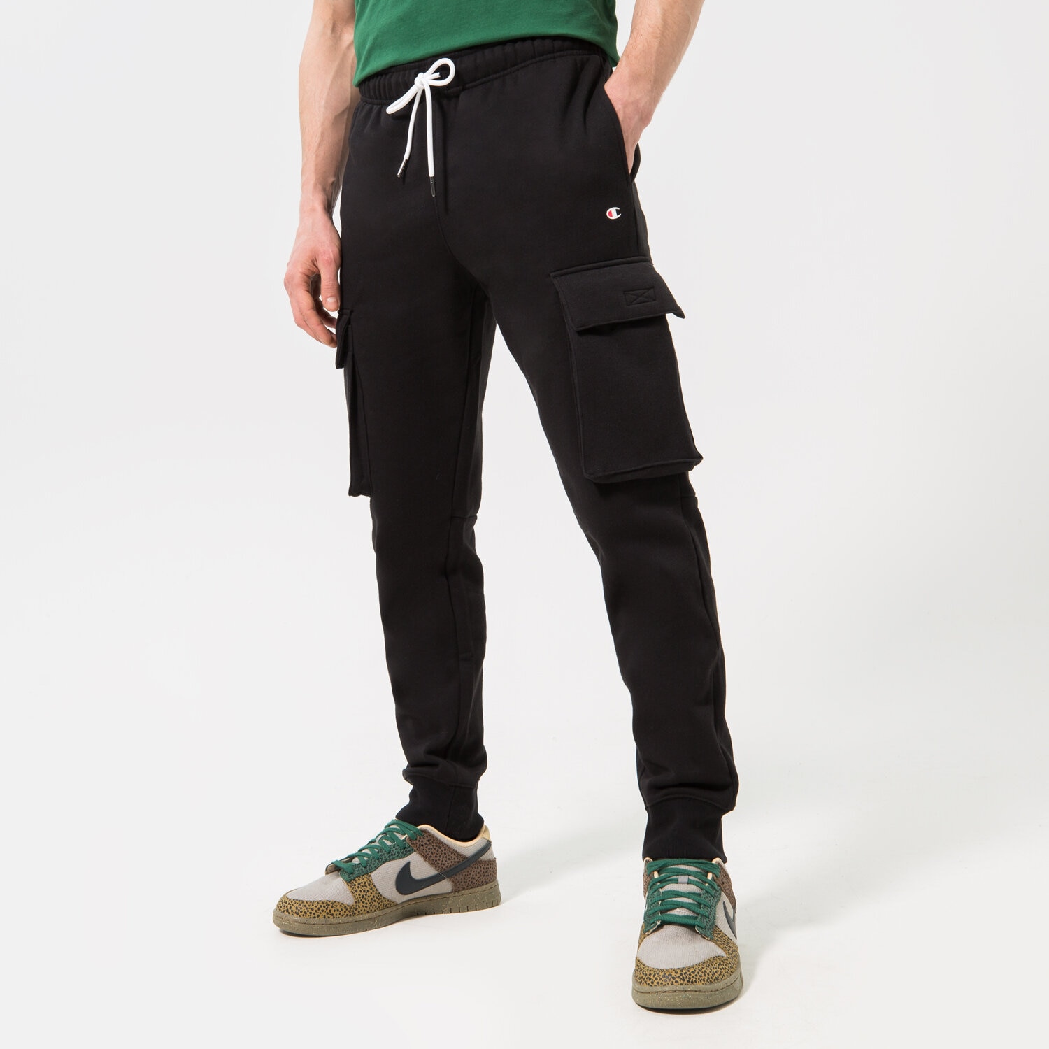 pánské kalhoty CHAMPION KALHOTY  RIB CUFF CARGO PANT 218345KK001 ČERNÁ