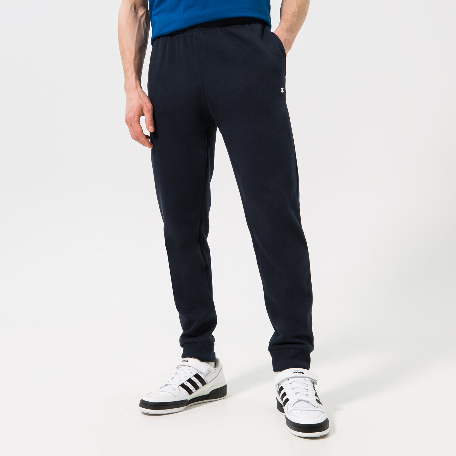pánské kalhoty CHAMPION KALHOTY  RIB CUFF PANTS 218341BS501 TMAVOMODRÁ