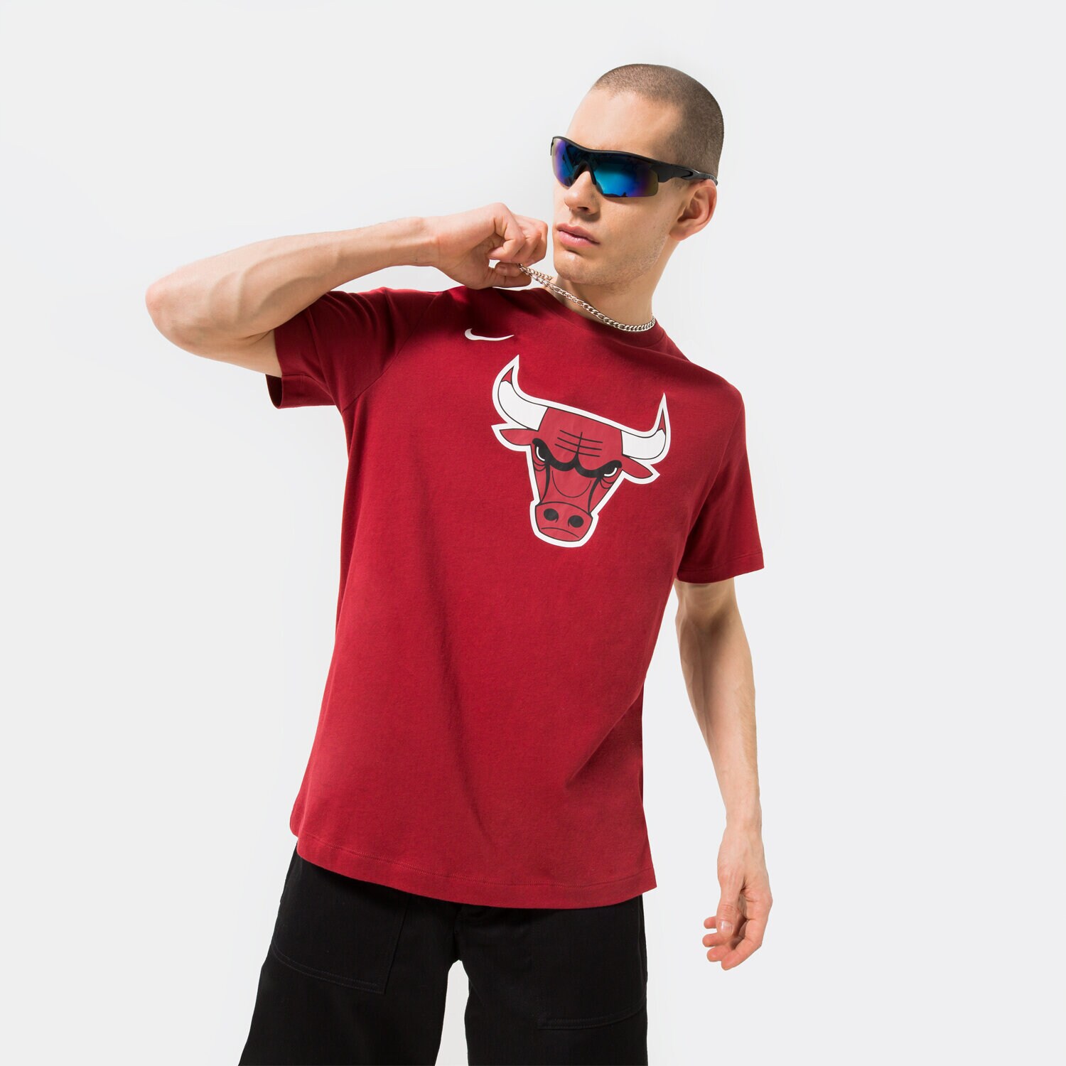 pánské tričko NIKE TRIČKO CHI M NK ES CE WARMUP TEE NBA DV6911-698 BORDOVÁ