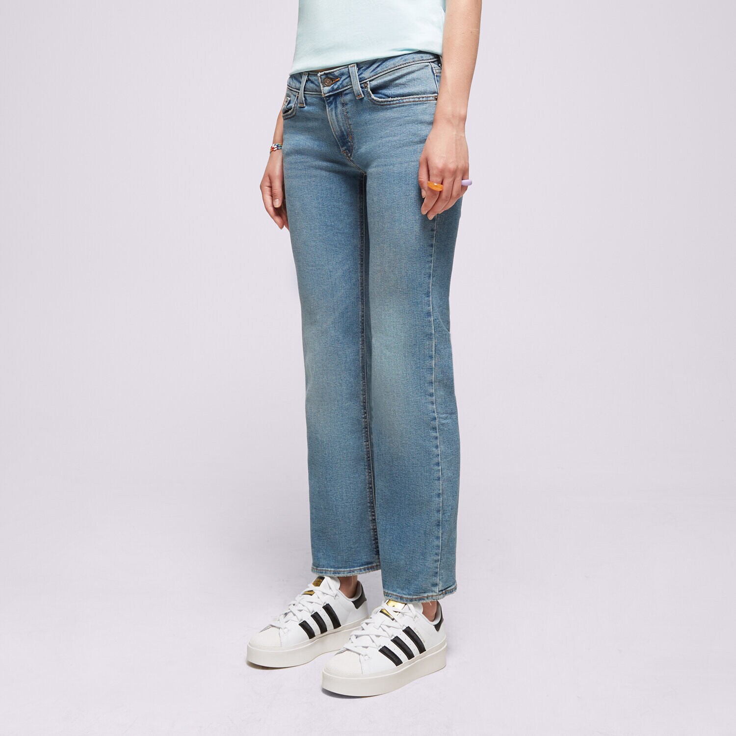 dámské kalhoty LEVI'S KALHOTY  SUPERLOW BOOT MED INDIGO A46790001 MODRÁ