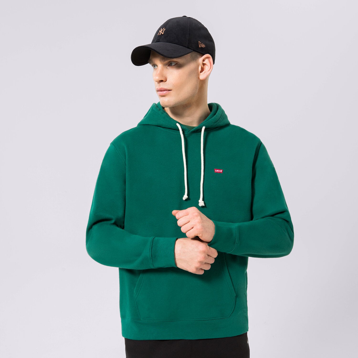 pánská mikina LEVI'S MIKINA S KAPUCÍ NEW ORIGINAL HOODIE 345810023 ZELENÁ