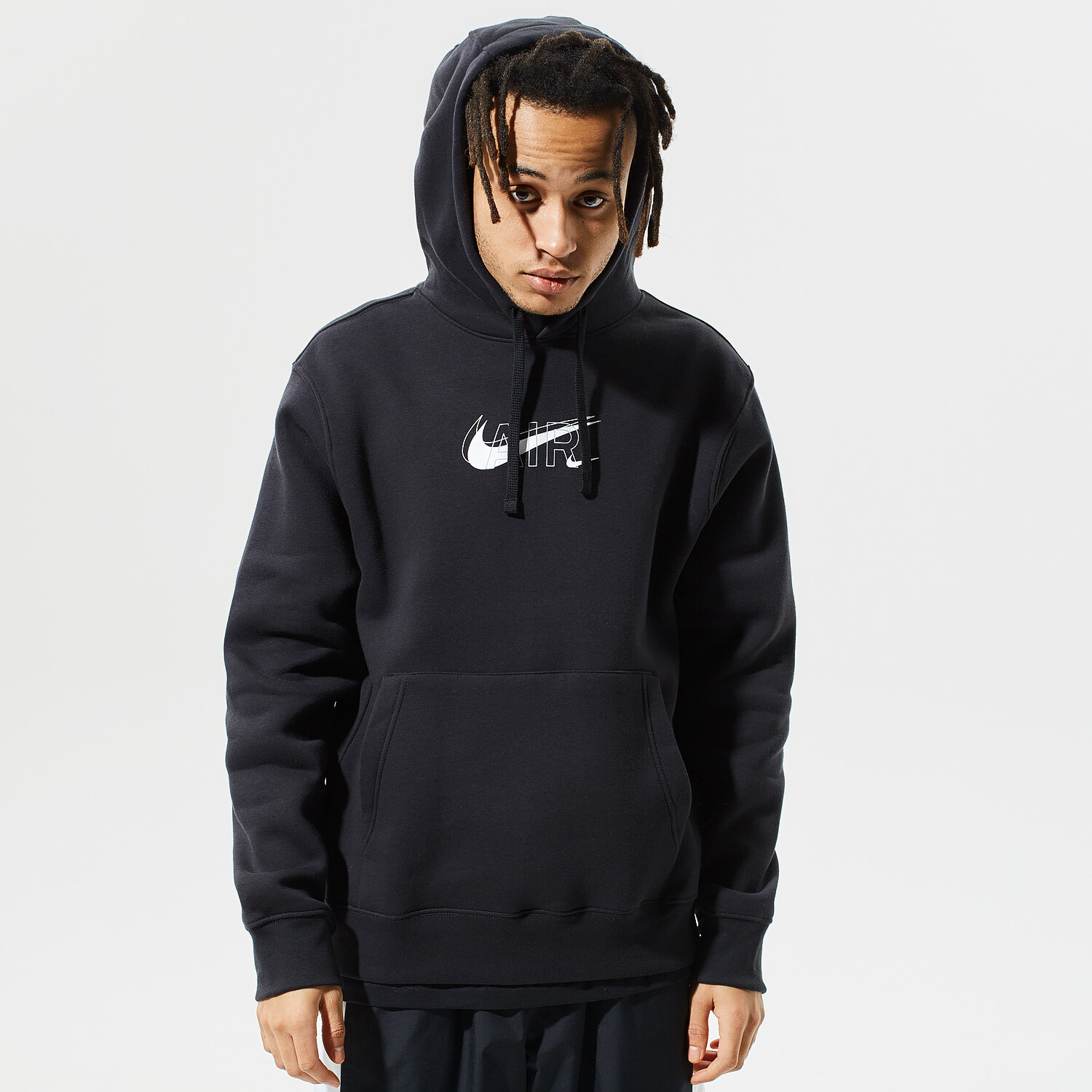 pánská mikina NIKE MIKINA S KAPUCÍ M NSW HOODIE PO AIR PRNT PACK DD9694-010 ČERNÁ