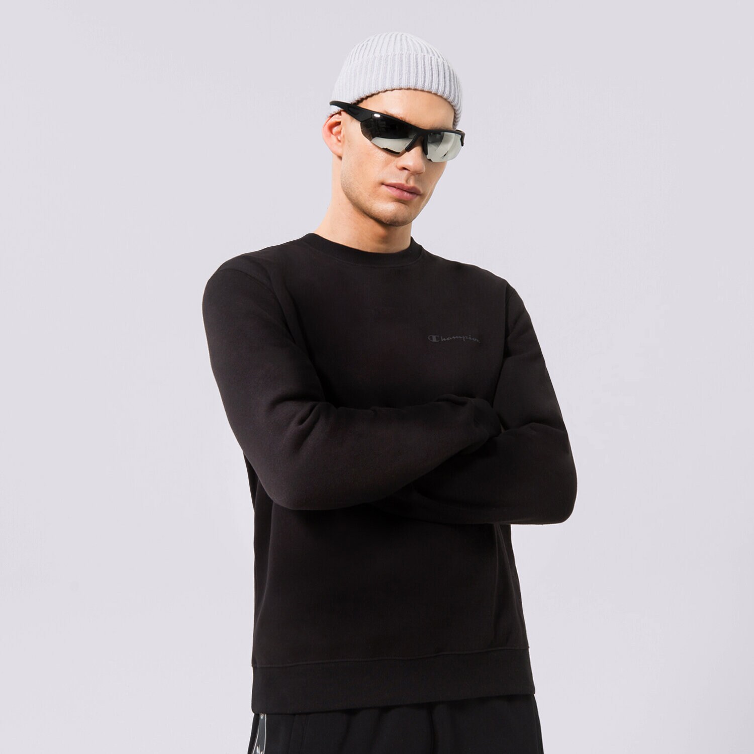 pánská mikina CHAMPION MIKINA CREWNECK SWEATSHIRT 218288KK002 ČERNÁ