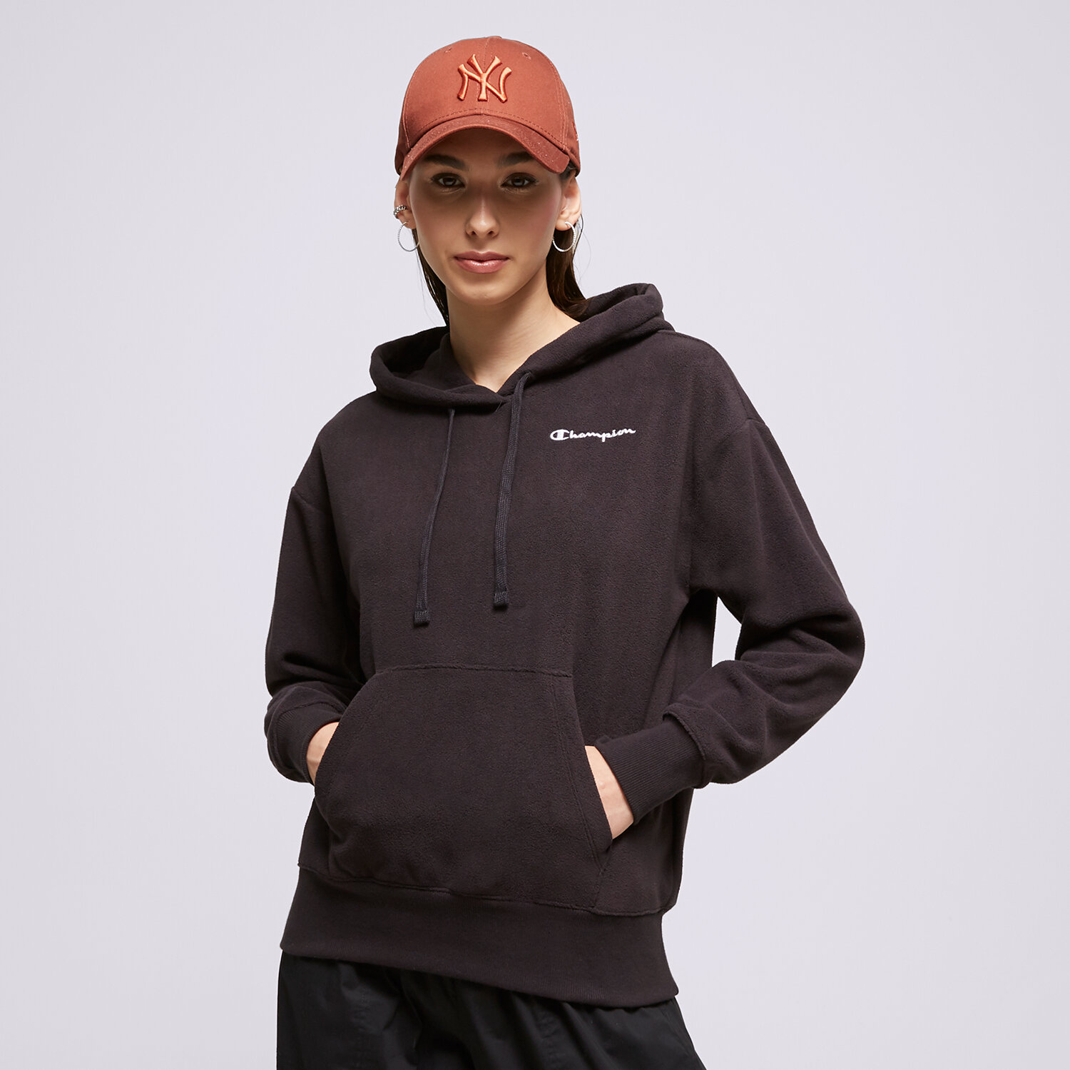 dámská mikina CHAMPION MIKINA S KAPUCÍ HOODED SWEATSHIRT 115747KK001 ČERNÁ