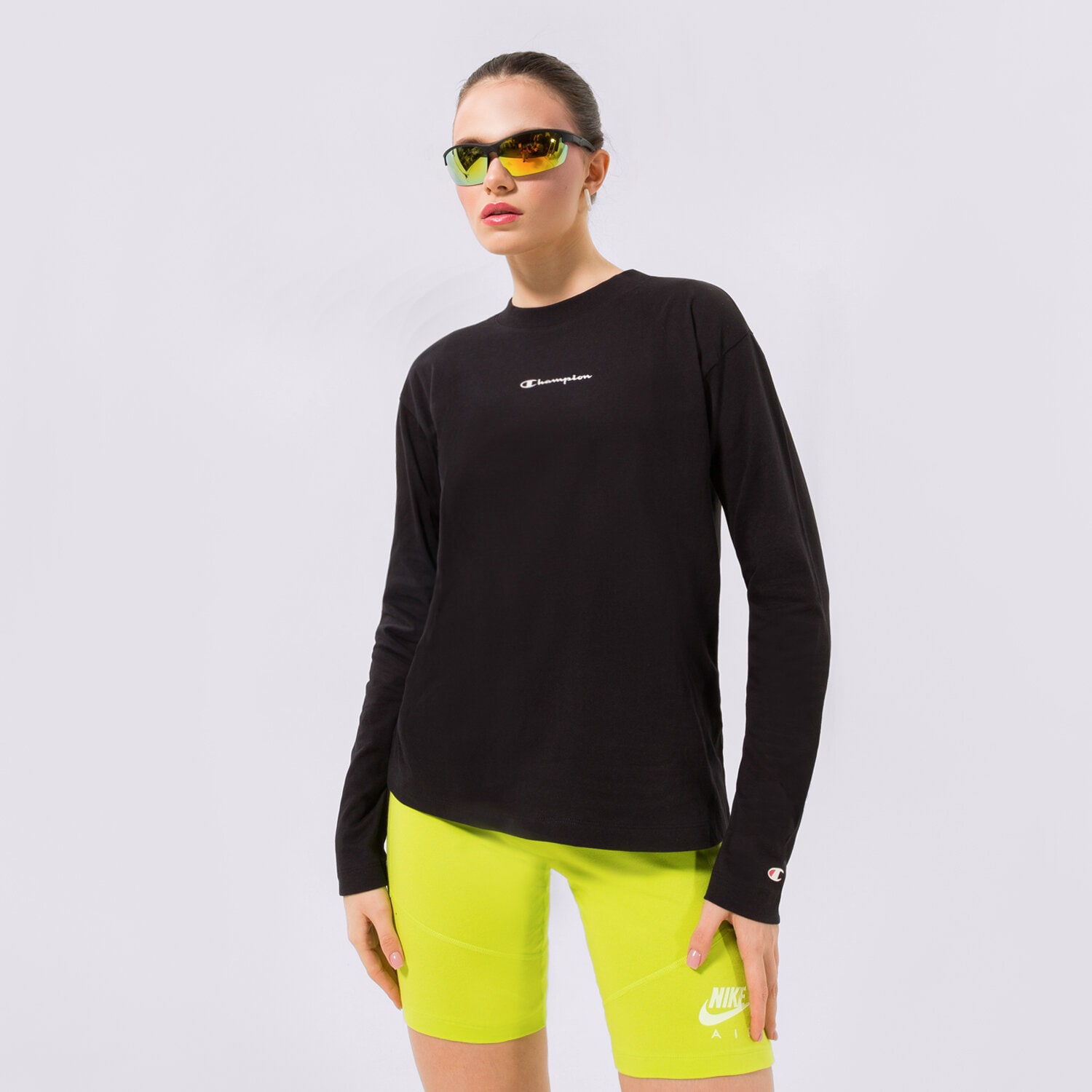 dámské tričko CHAMPION TRIČKO LONG SLEEVE TRIČKO 115428KK001 ČERNÁ