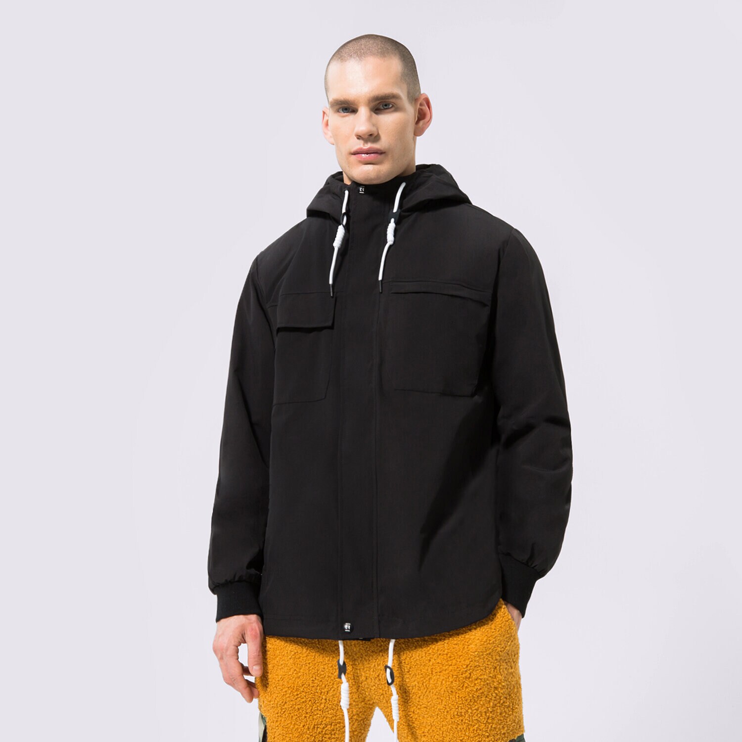 Přechodná bunda pánská (podzimní, jarní) CONFRONT BUNDA HOODED BLACK CF123KUM05001 ČERNÁ