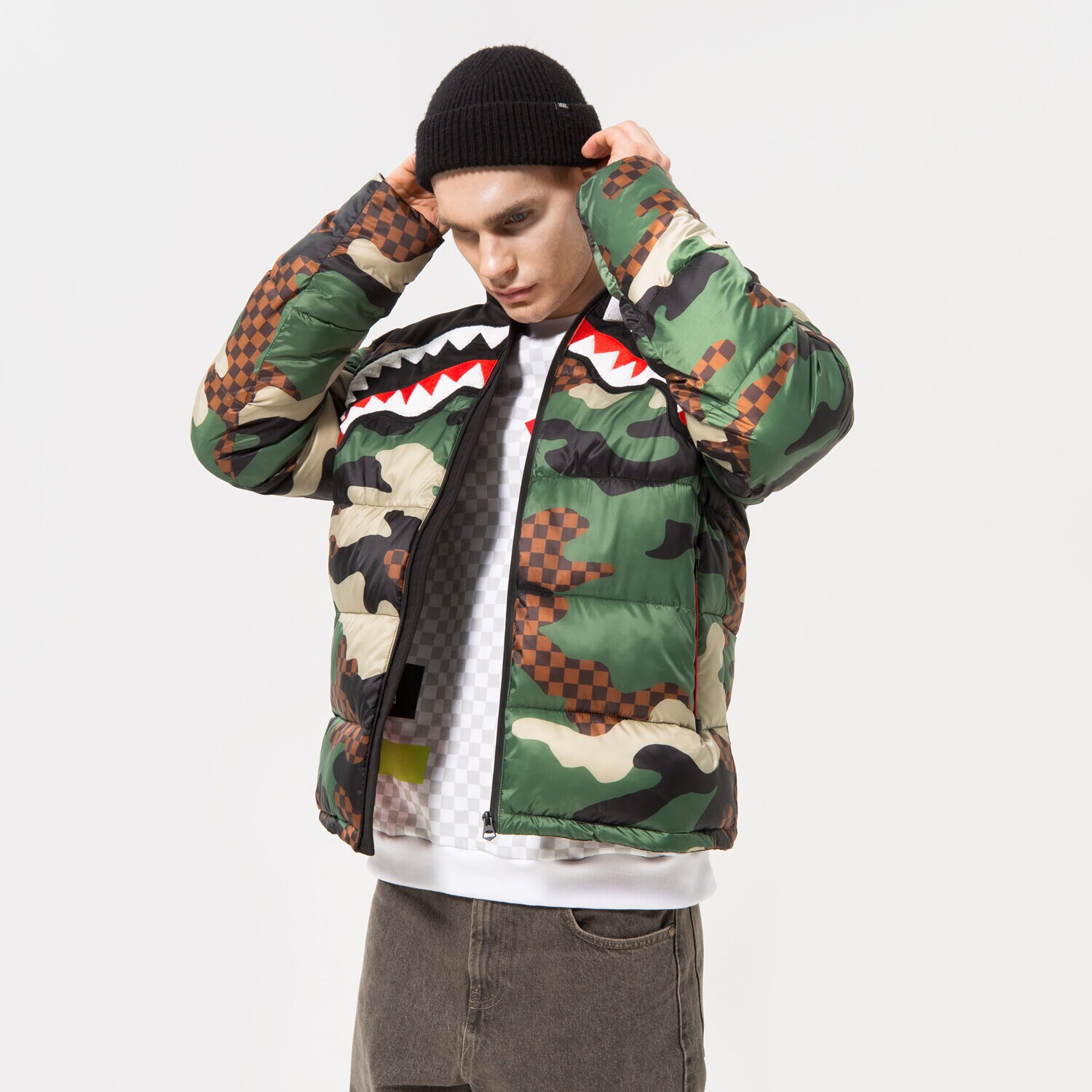 pánská zimní bunda SPRAYGROUND BUNDA ZIMNÍ DOWN JACKET CHECK 21SFW016 VÍCEBAREVNÁ