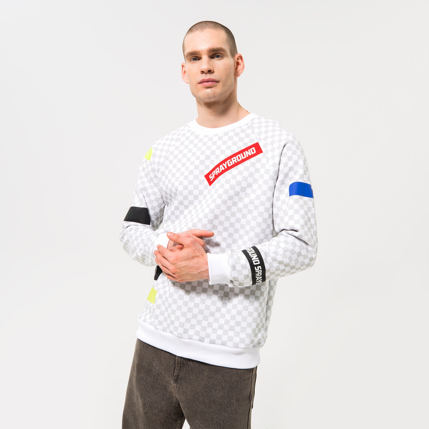 pánská mikina SPRAYGROUND MIKINA FRAMIS TAPE CREW SP256 VÍCEBAREVNÁ